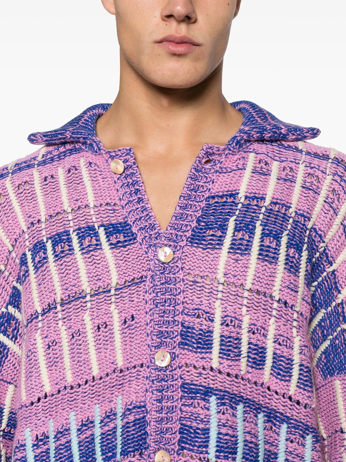 Omari stripe cotton-alpaca-wool-blend shirt