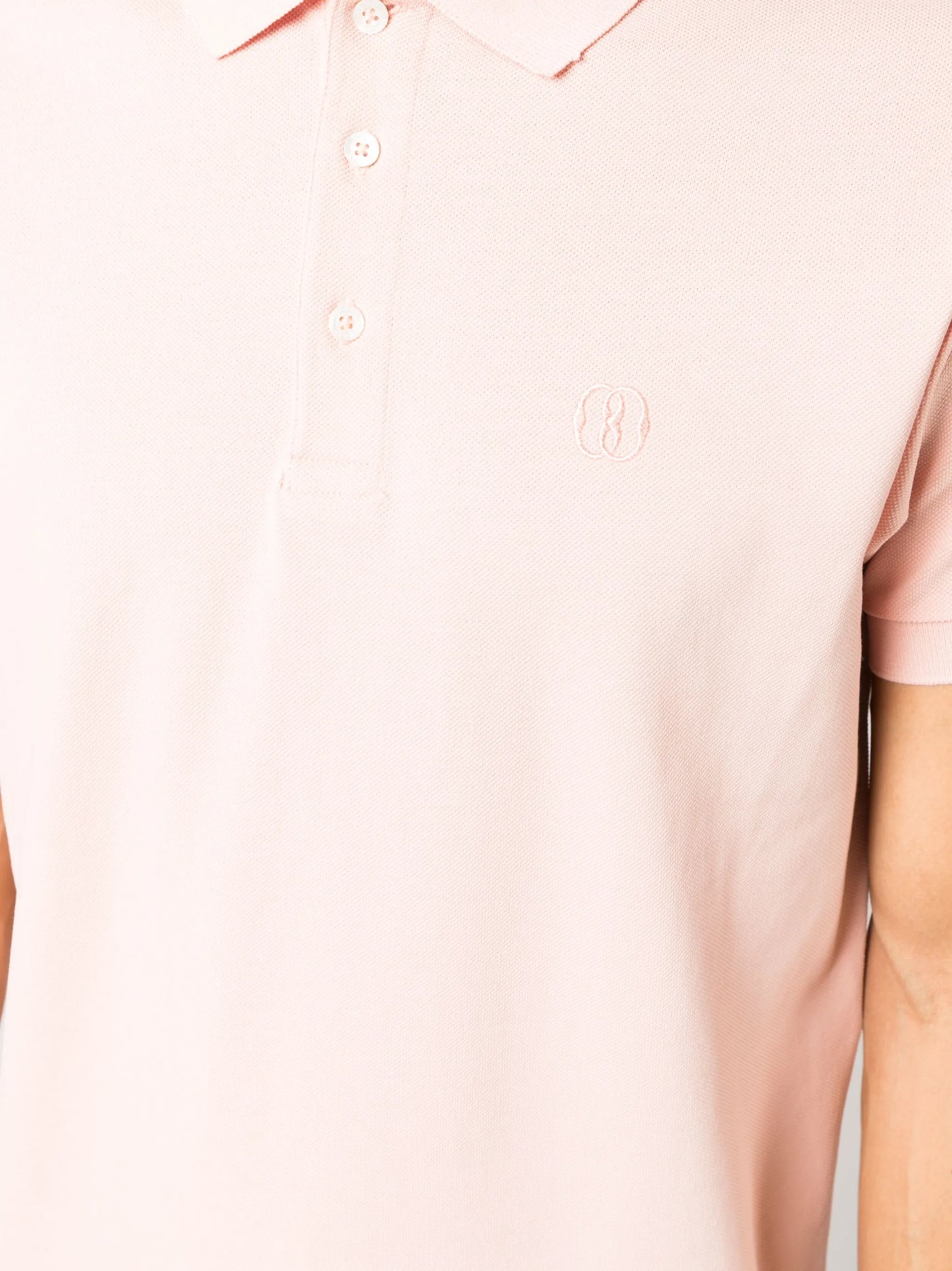 embroidered-logo piqué-weave polo shirt