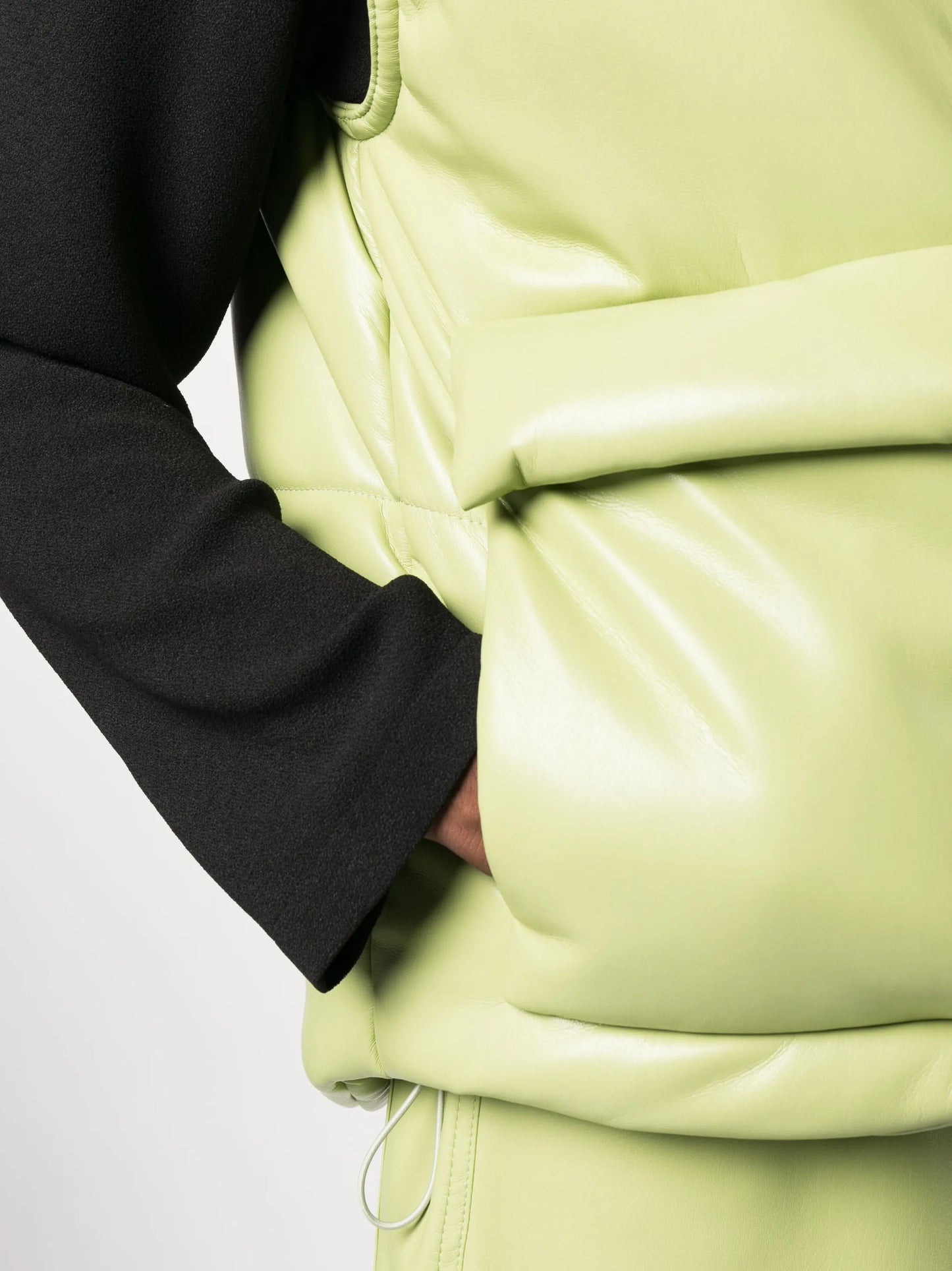 padded leather gilet
