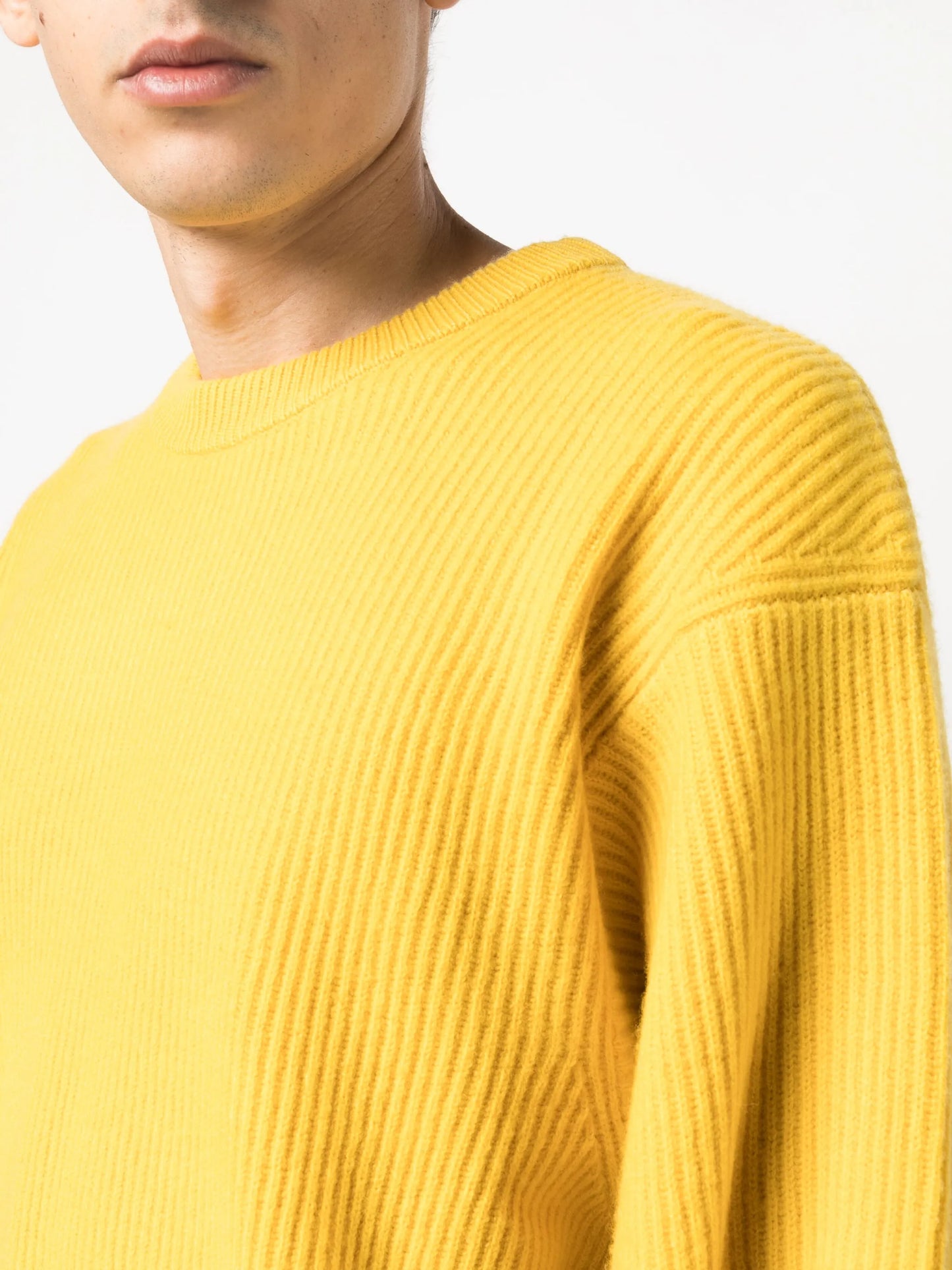 ribbed-knit wool jumper