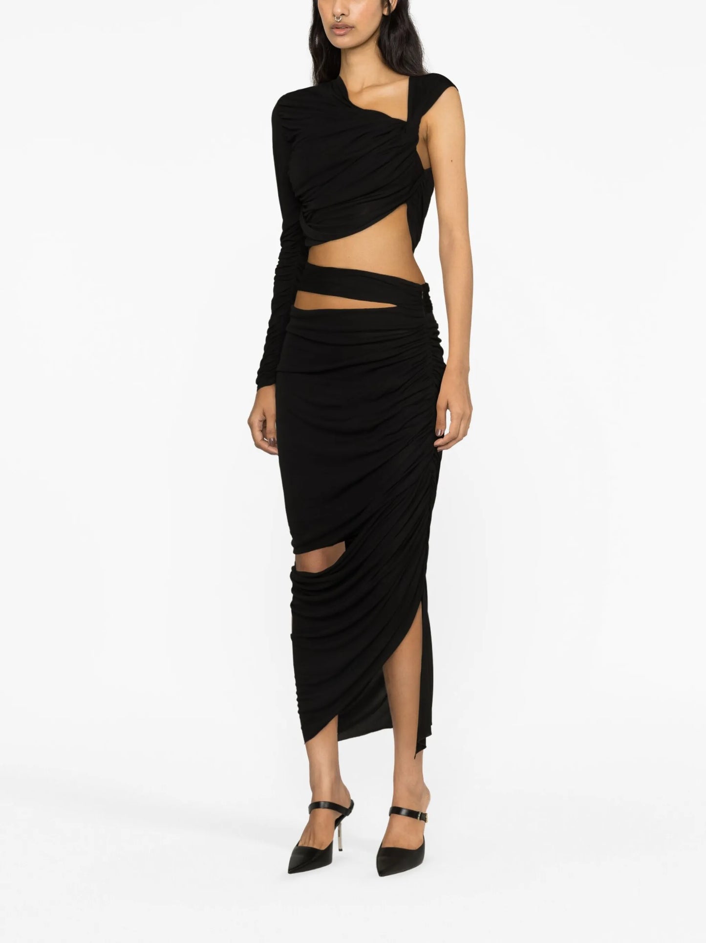 draped cut-out dress