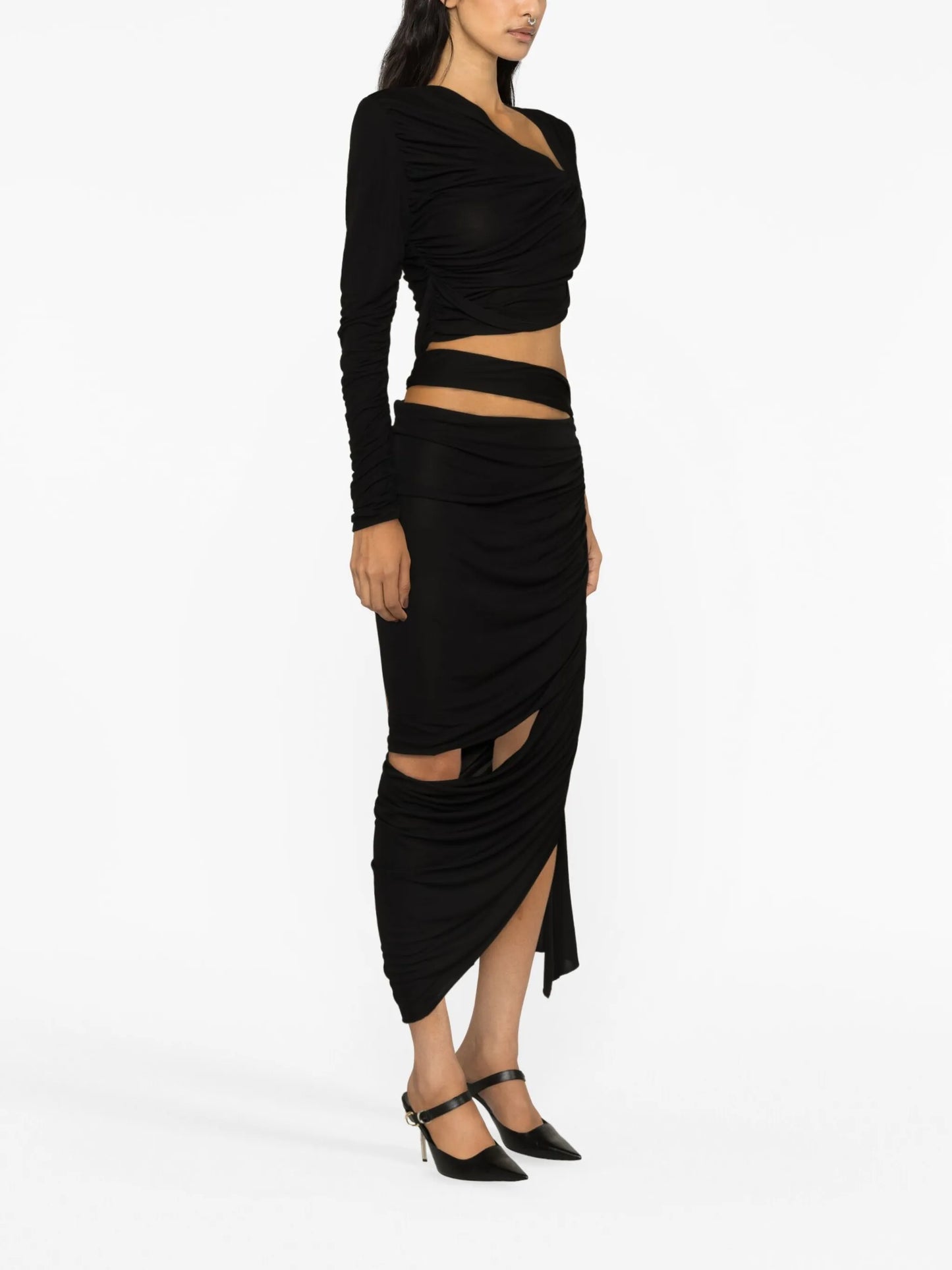 draped cut-out dress