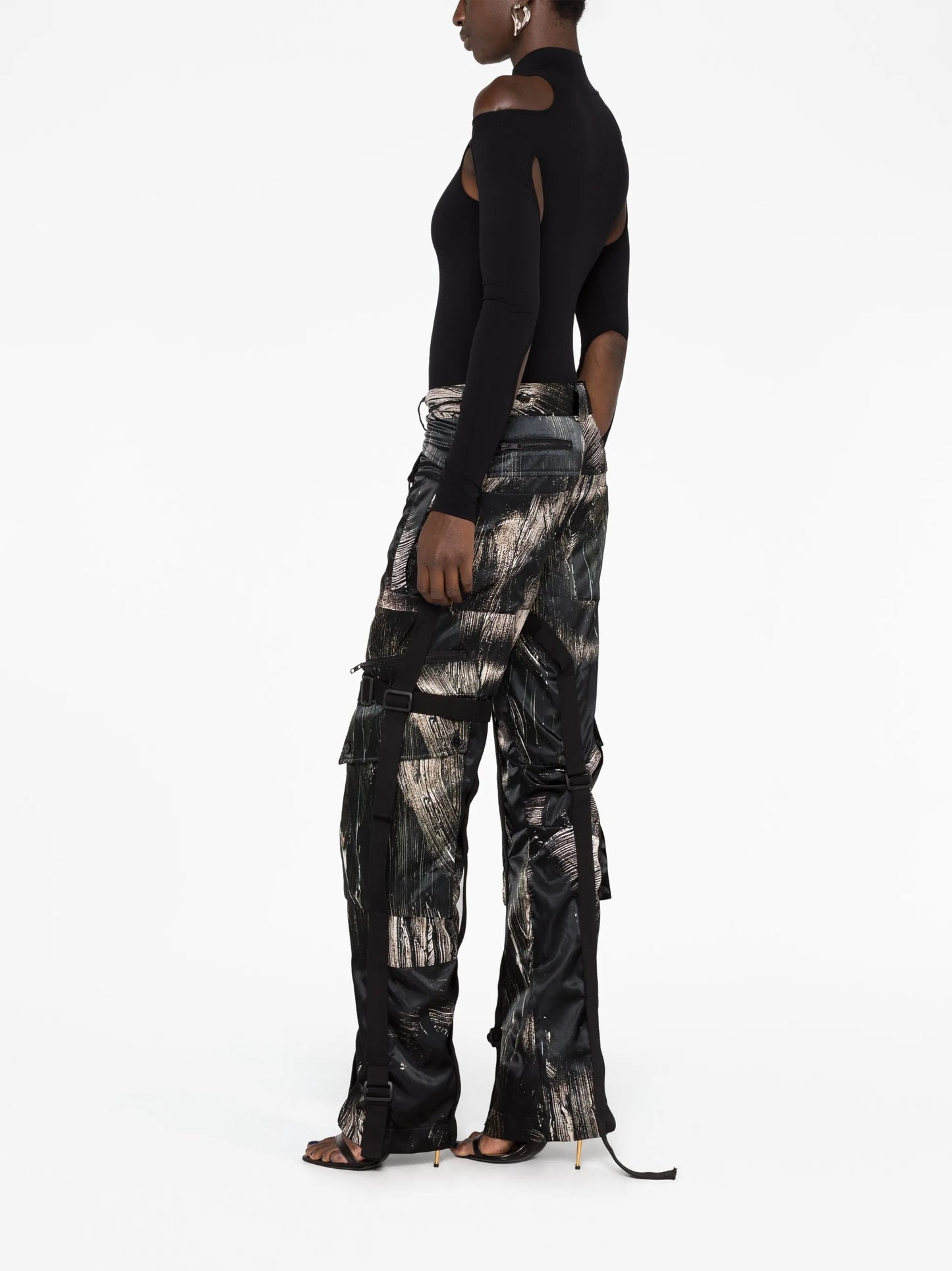 sculpted jersey cut-out bodysuit