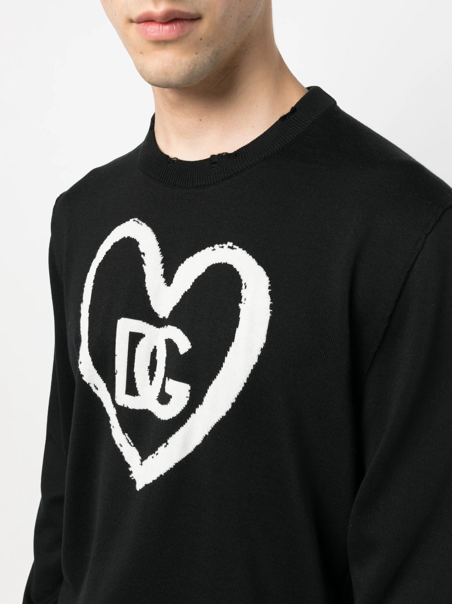 logo-detail distressed jumper