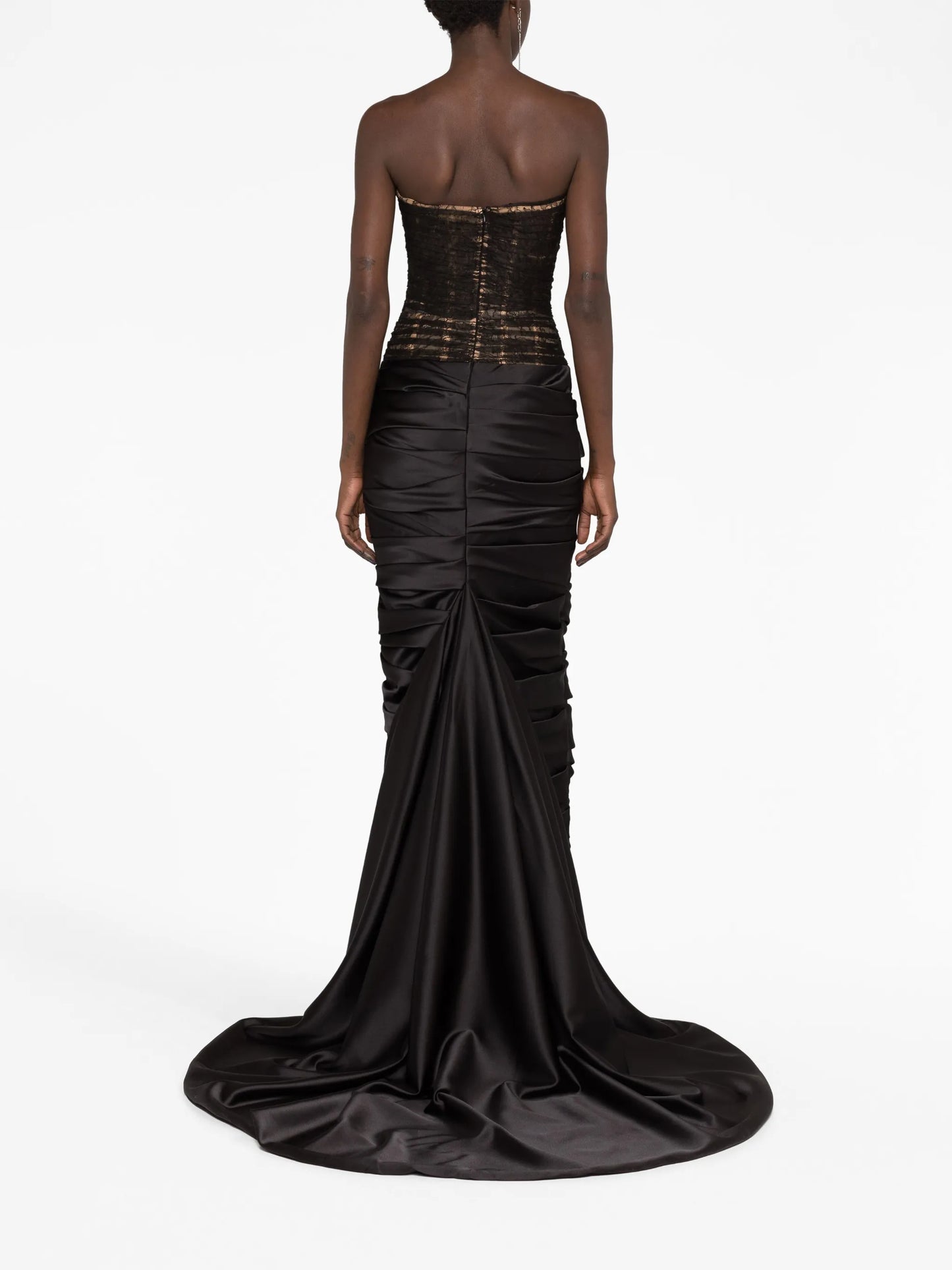 lace-design bandeau gown