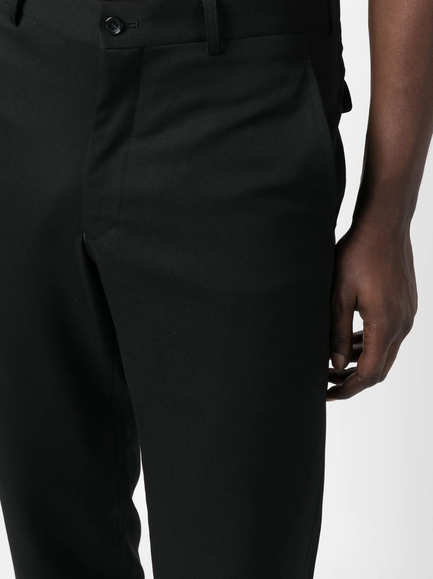straight-leg wool trousers