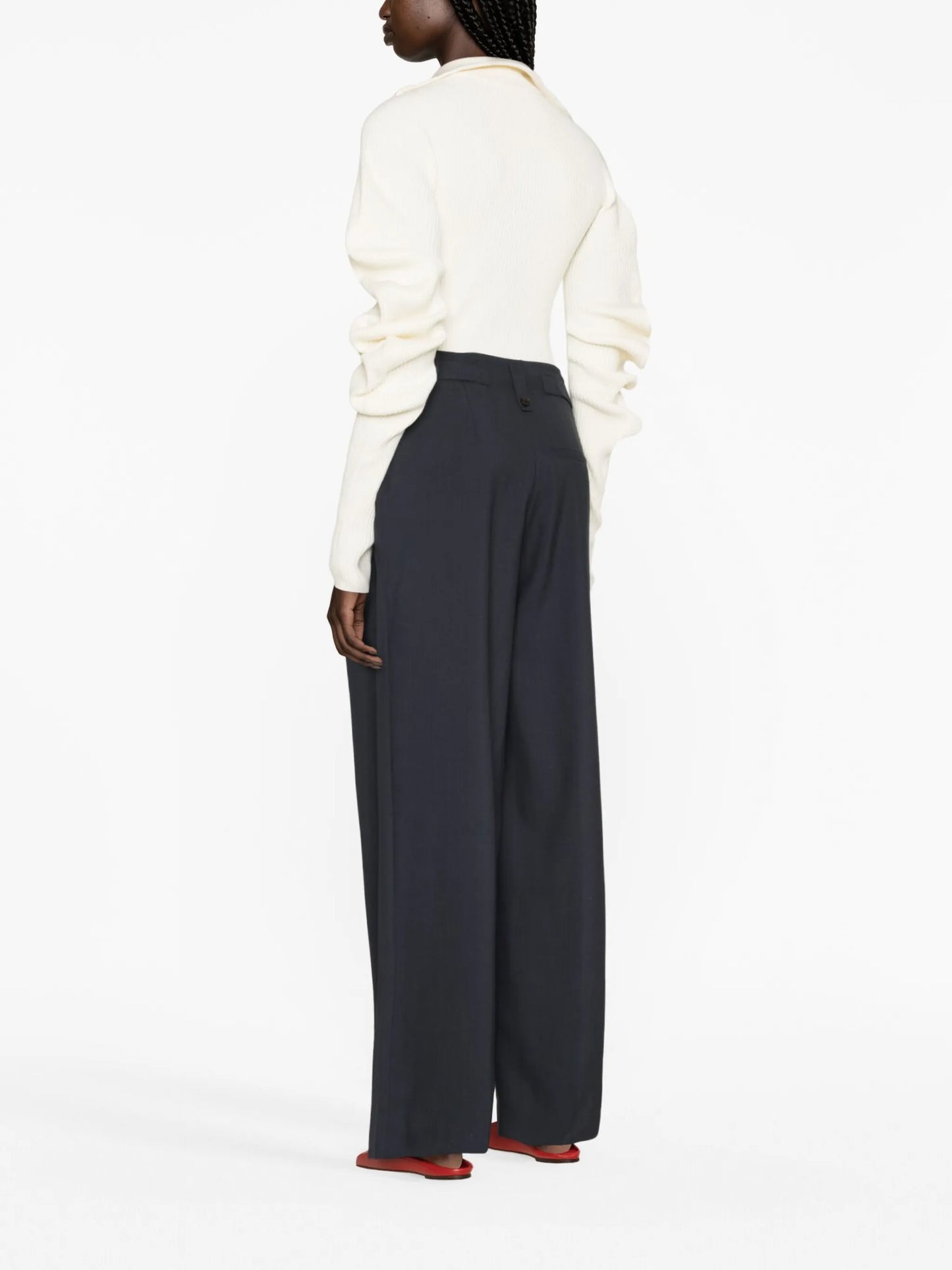 wide-leg tailored trousers