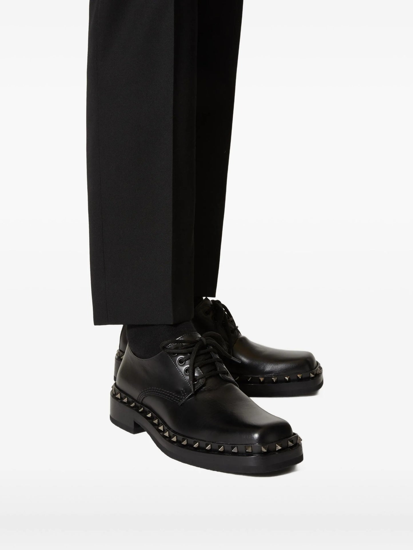 M-Way Rockstud leather Derby shoes