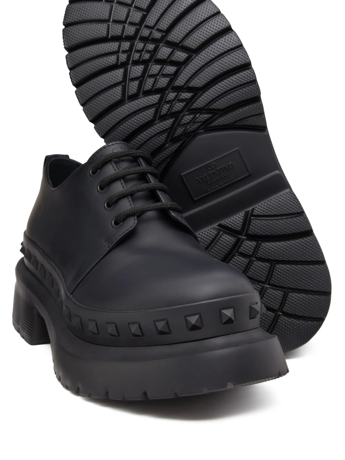 M-Way Rockstud leather Derby shoes