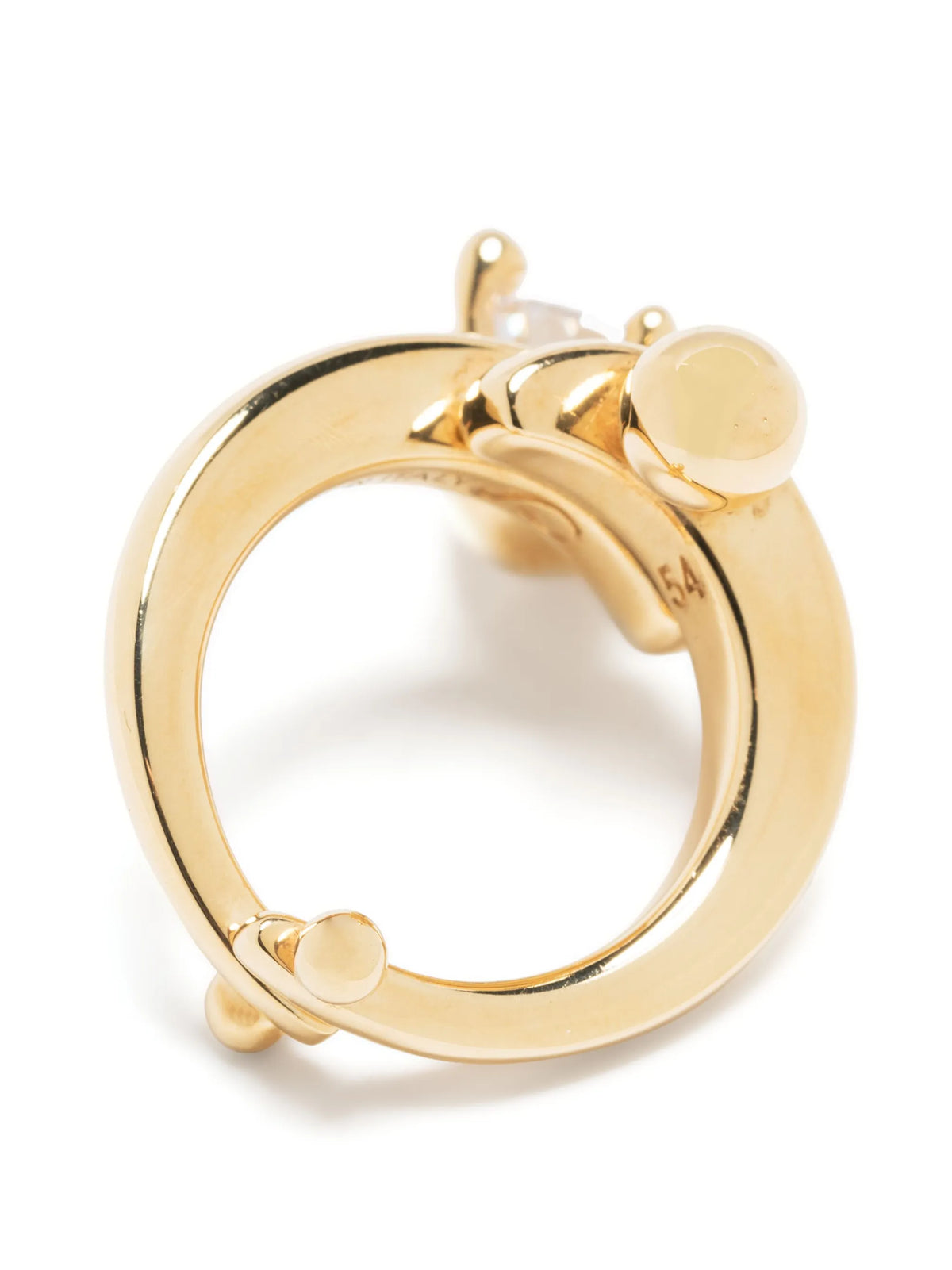 polished diamond-embellished ring