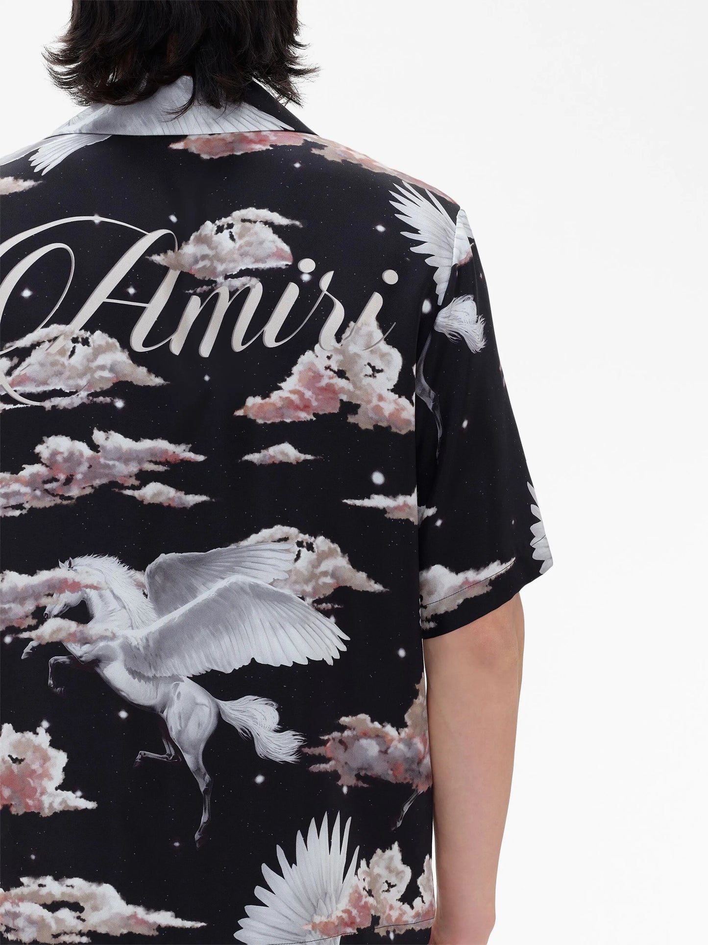 Pegasus-print bowling shirt