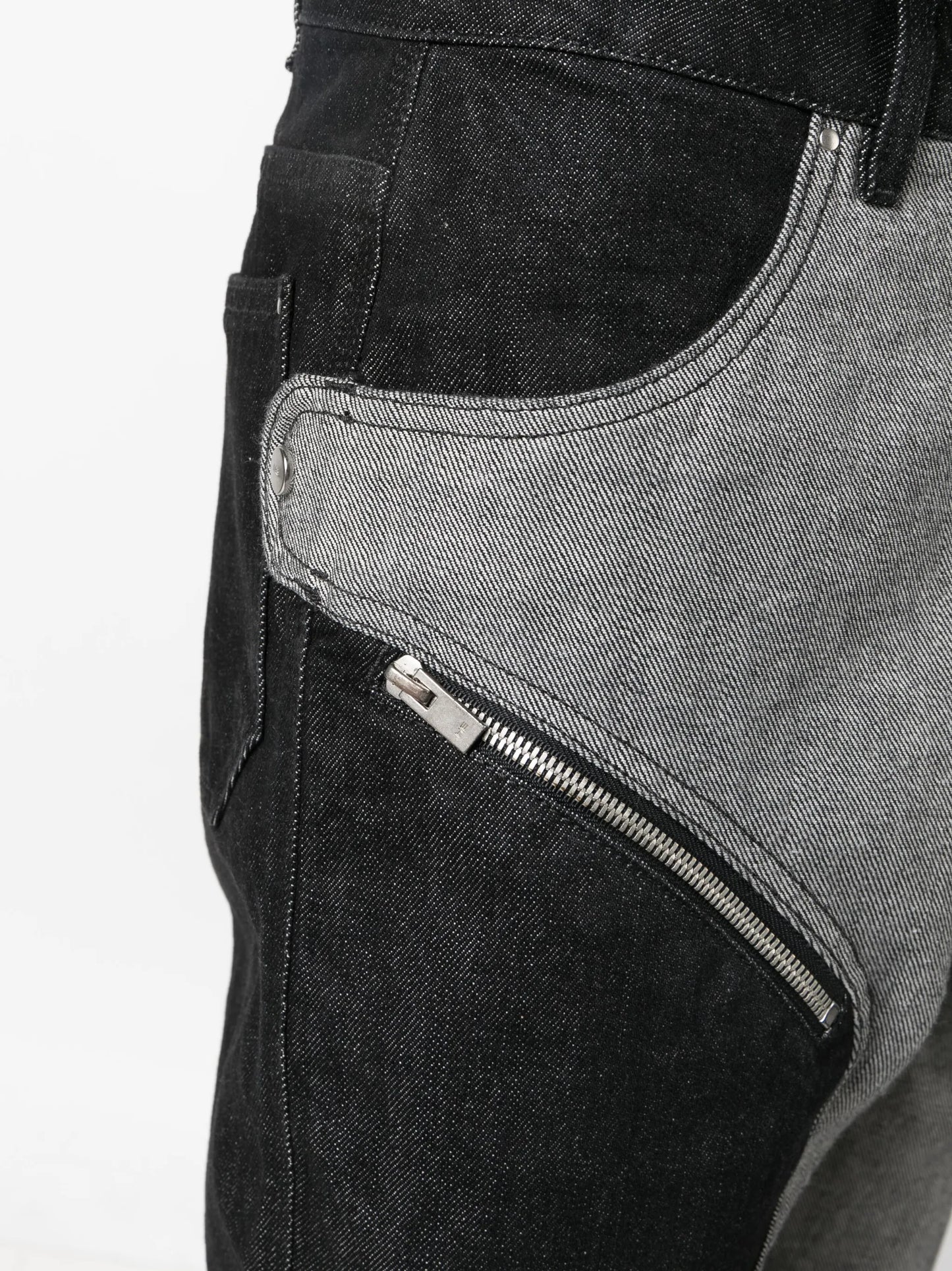 panelled wide-leg jeans