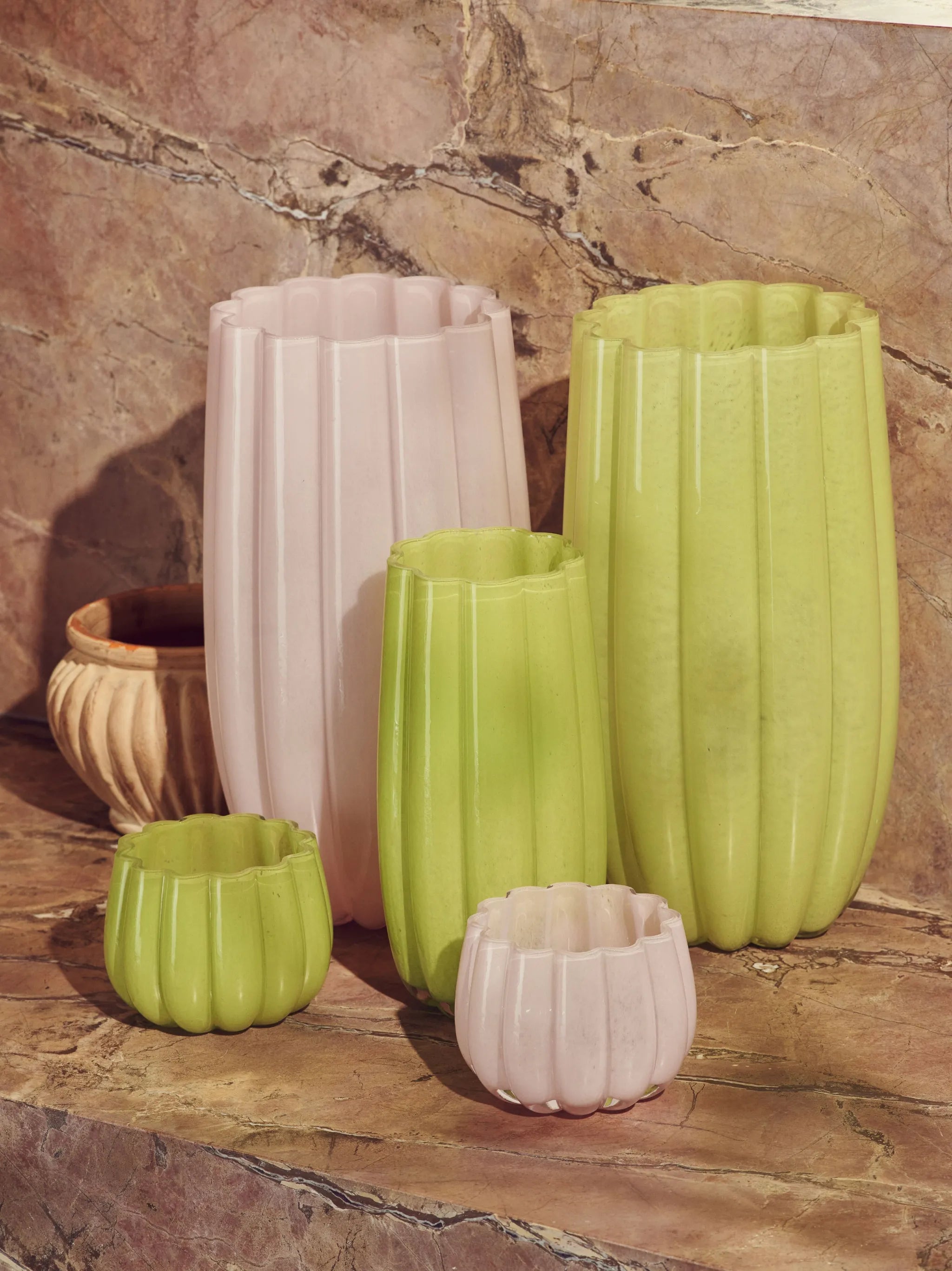Melon glass vase