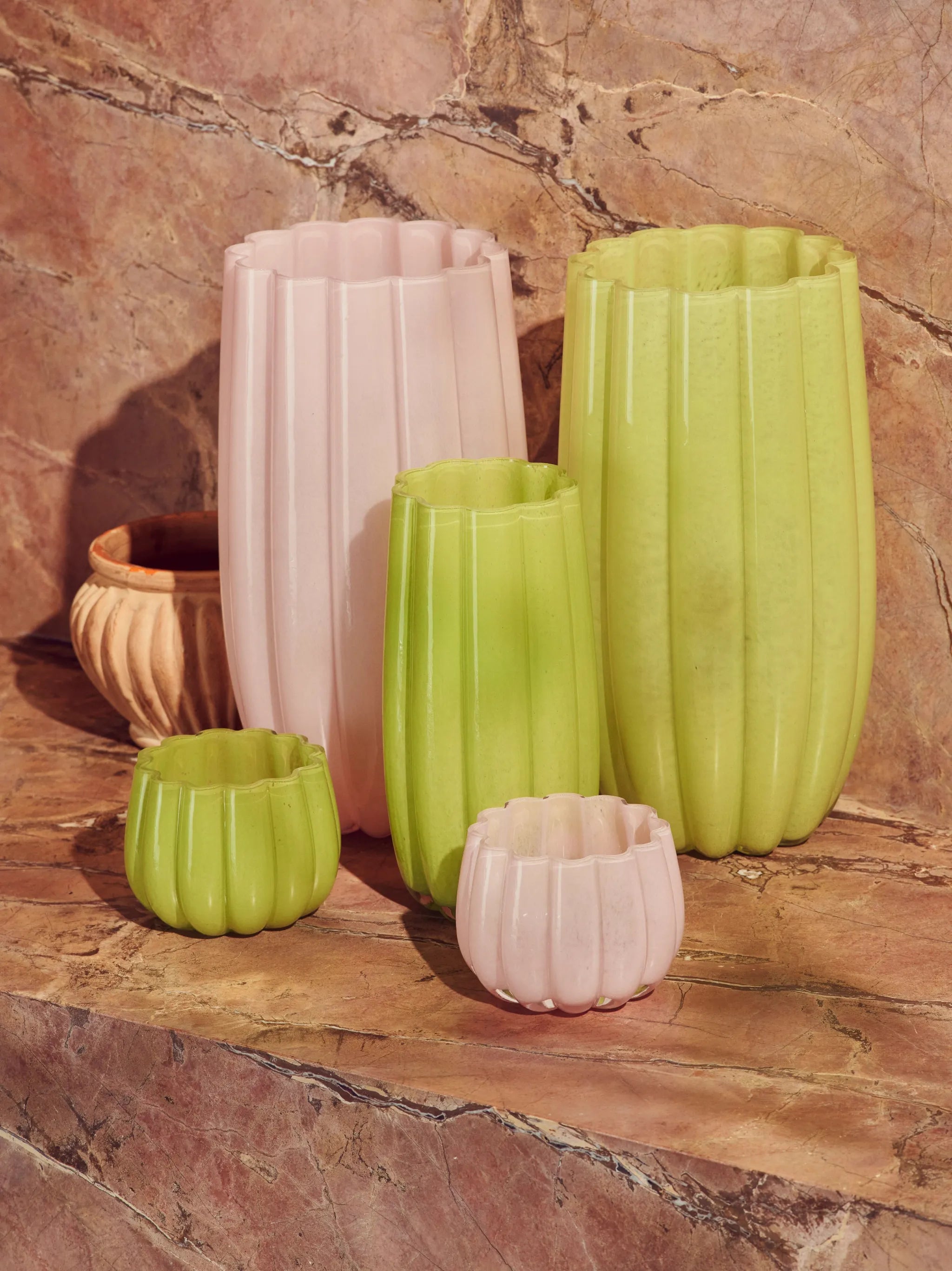 large Melon glass vase (38cm)