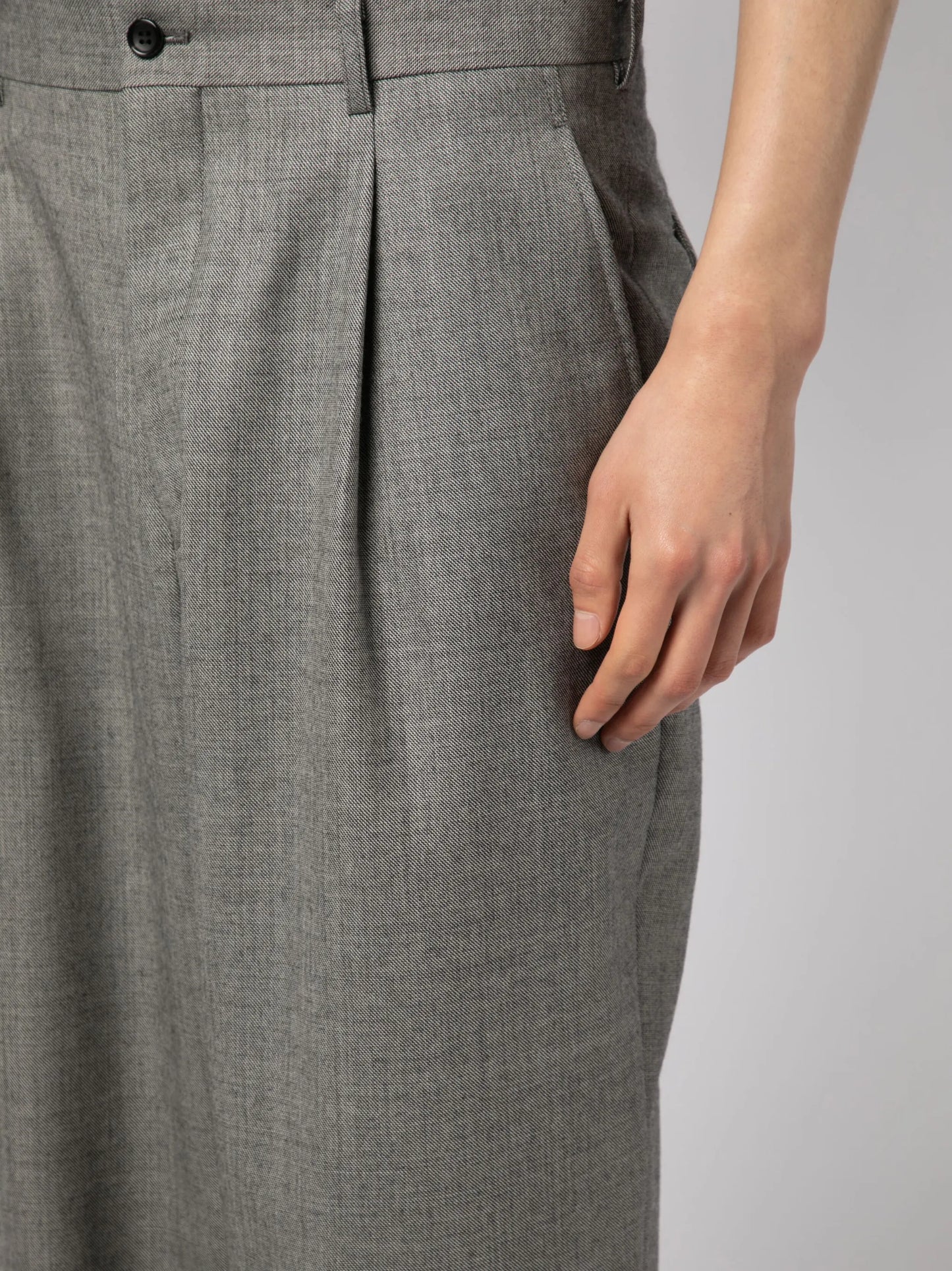 classic pleated wool trousers