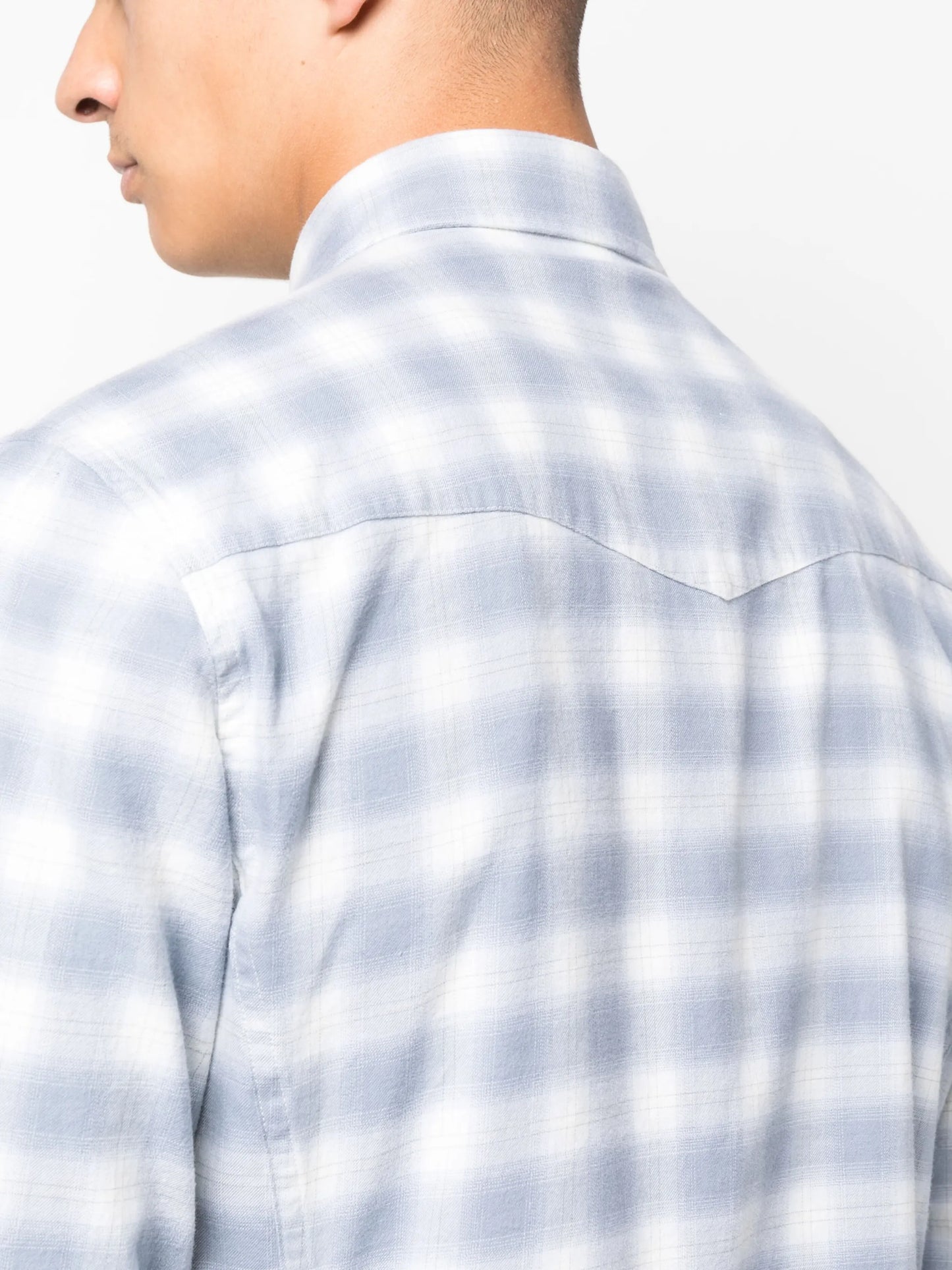 gingham-check cotton shirt