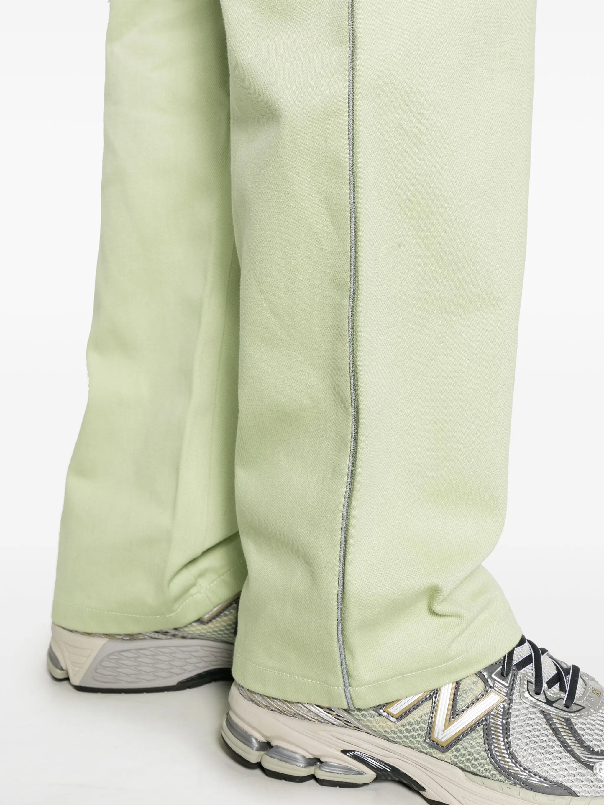 piped-trim straight jeans