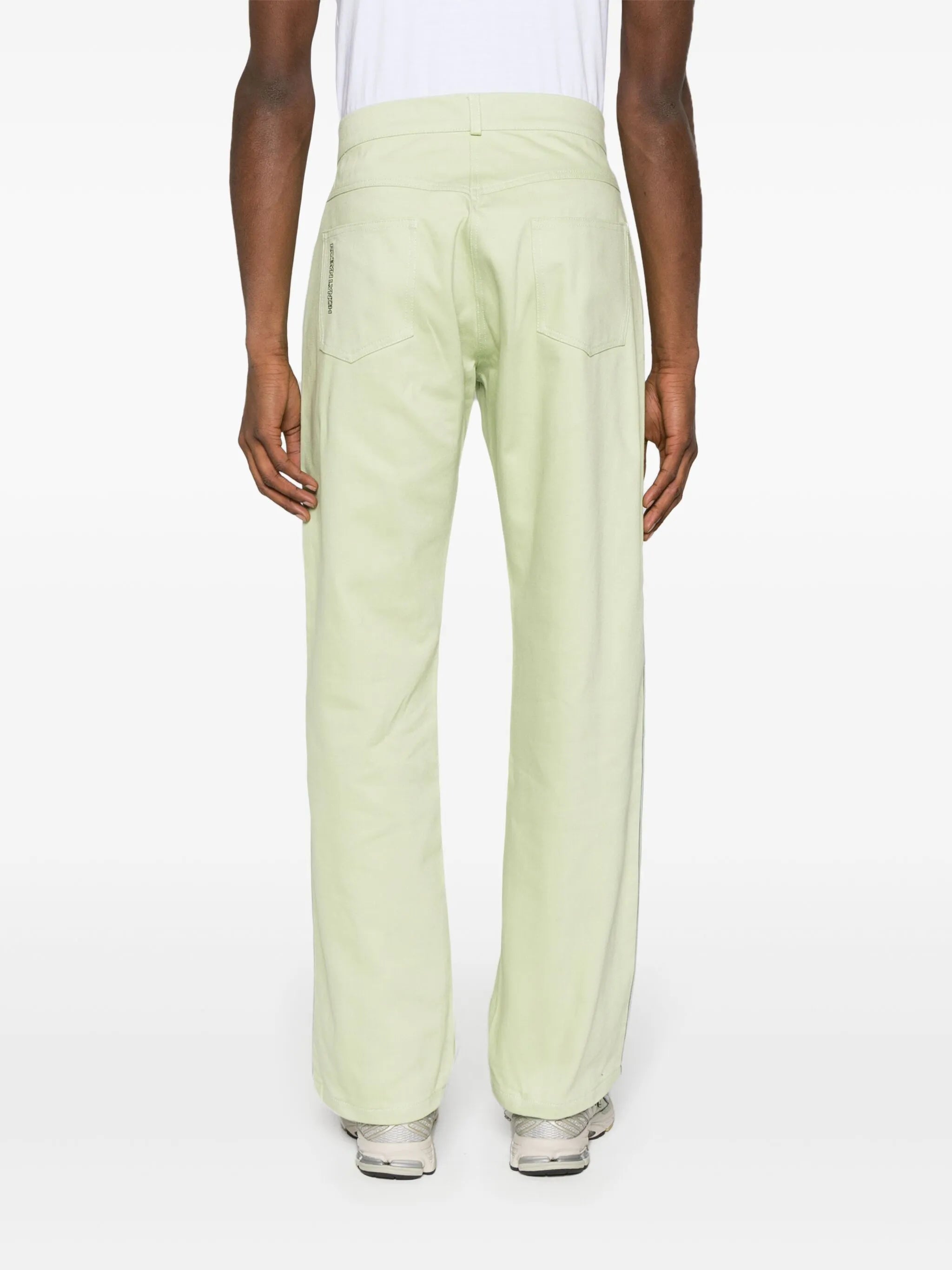 piped-trim straight jeans