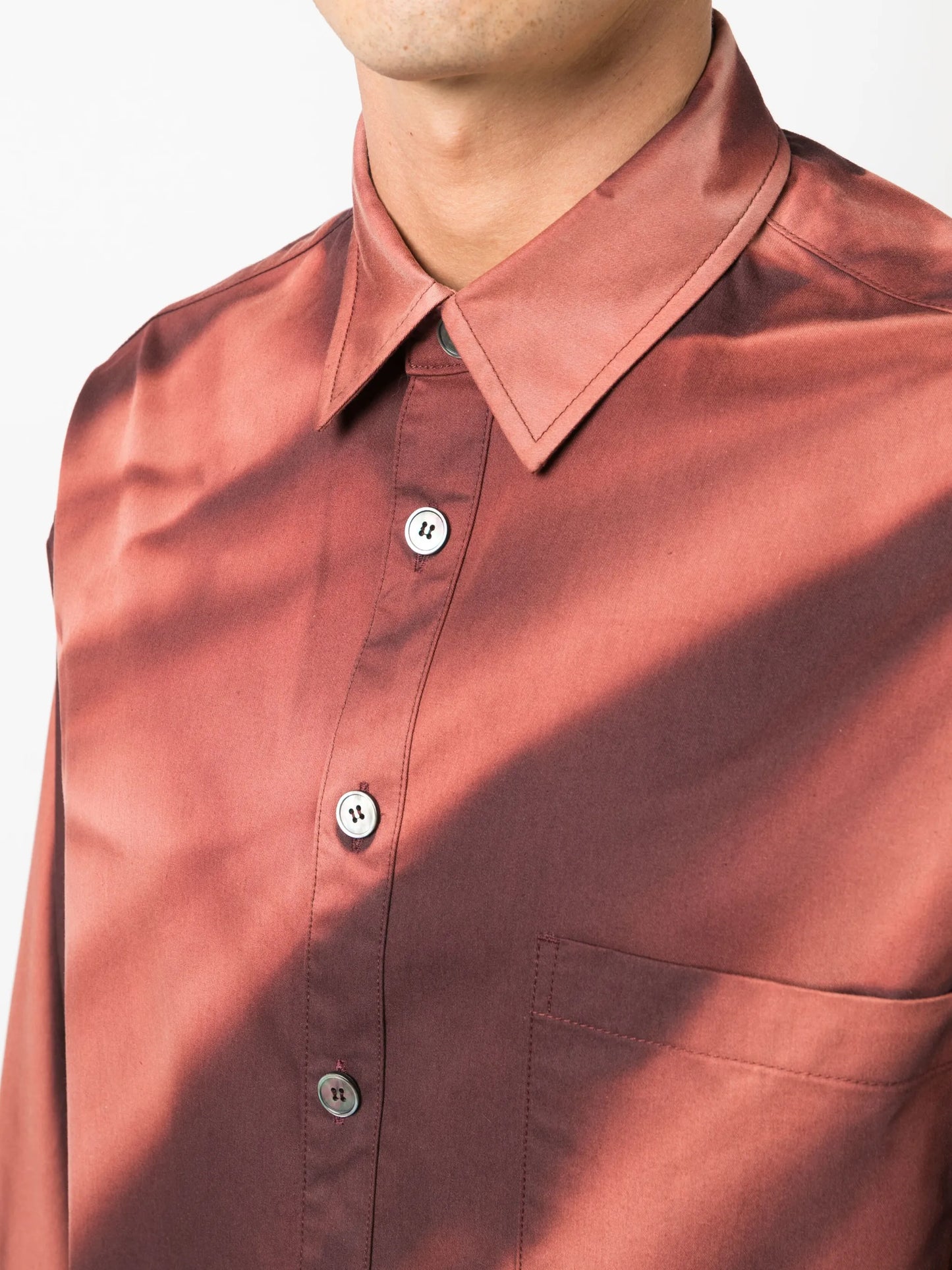 bleached-effect cotton shirt