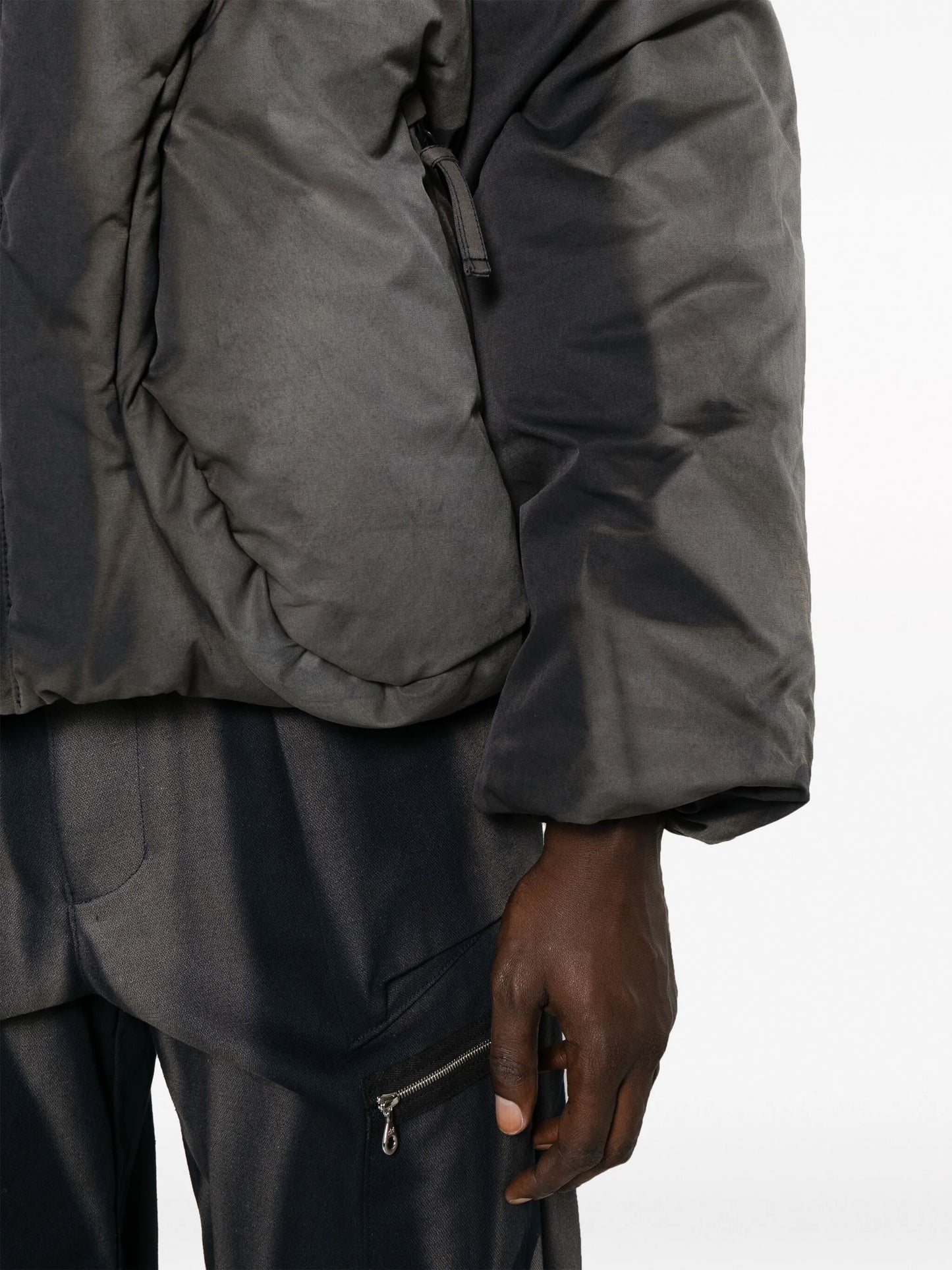 bleached-effect padded jacket