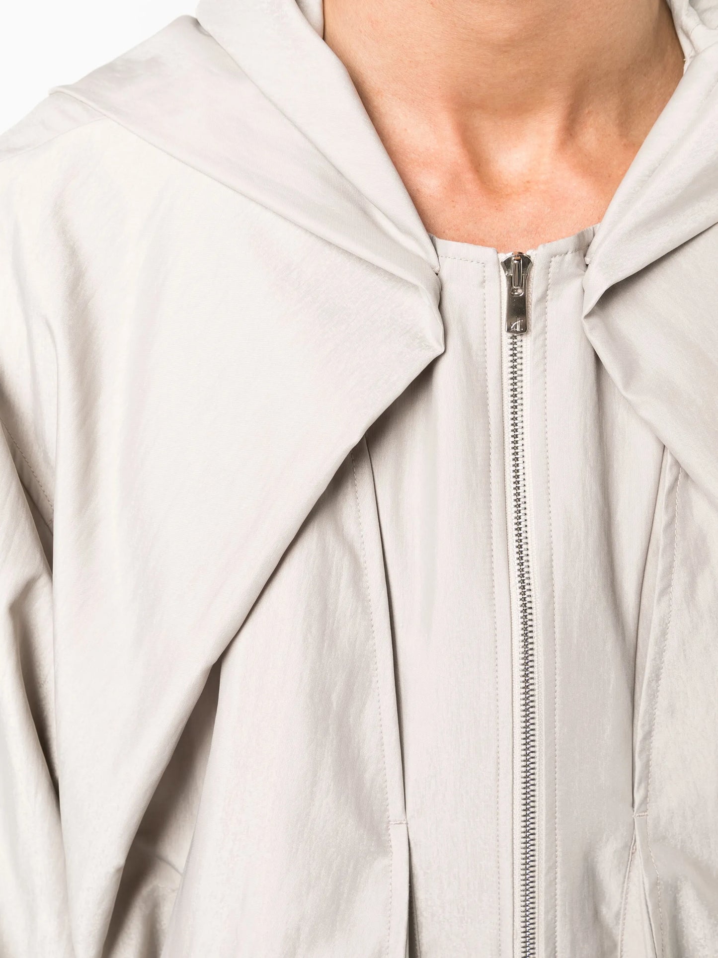 draped-design hooded jacket