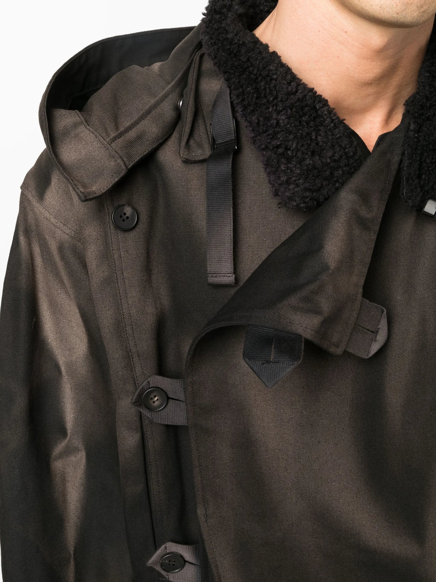 sun-bleached effect asymmetric jacket