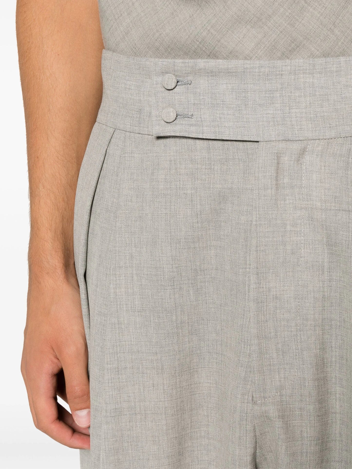 high-waisted wide-leg wool trousers