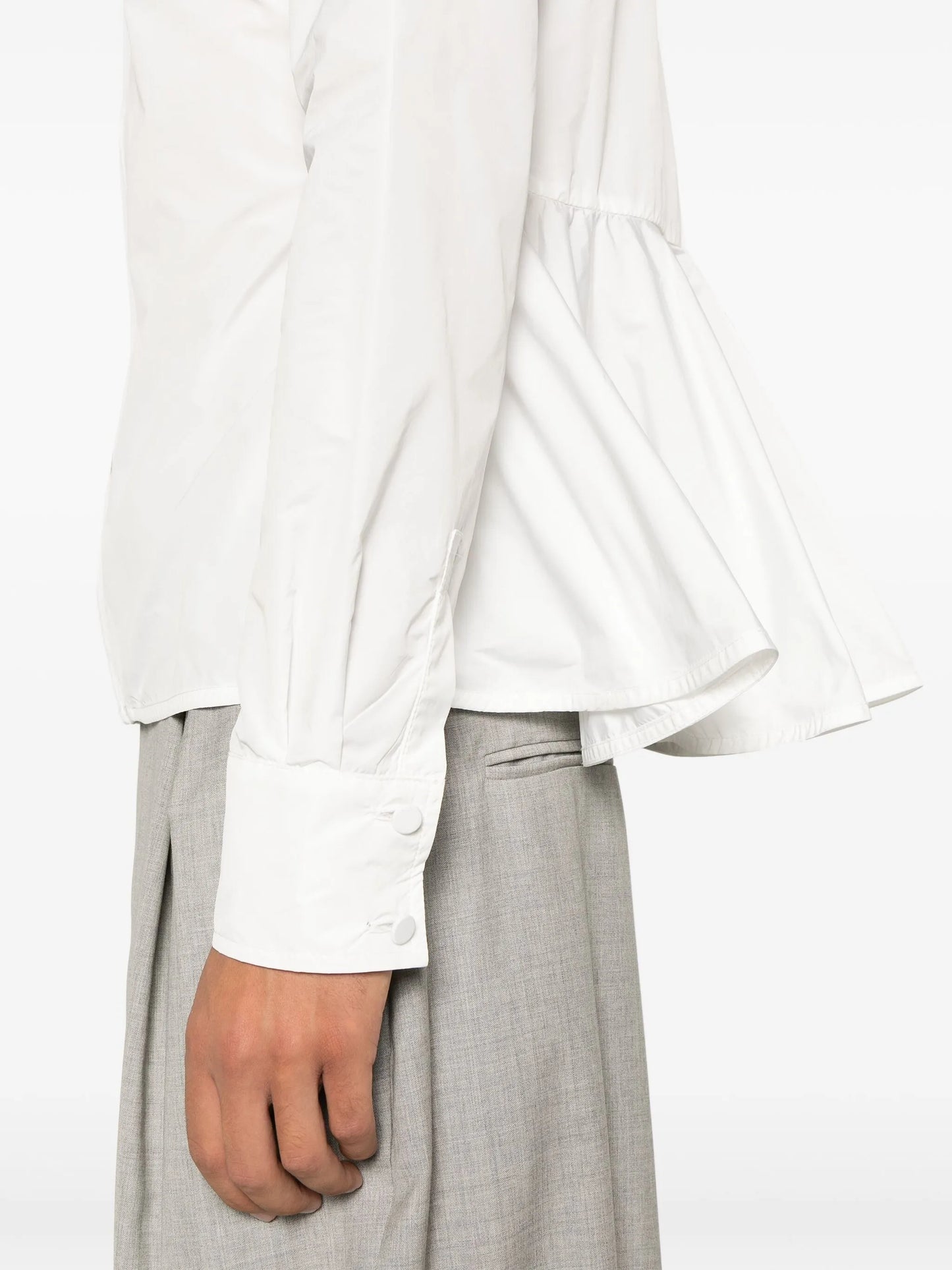 peplum-hem zip-up shirt