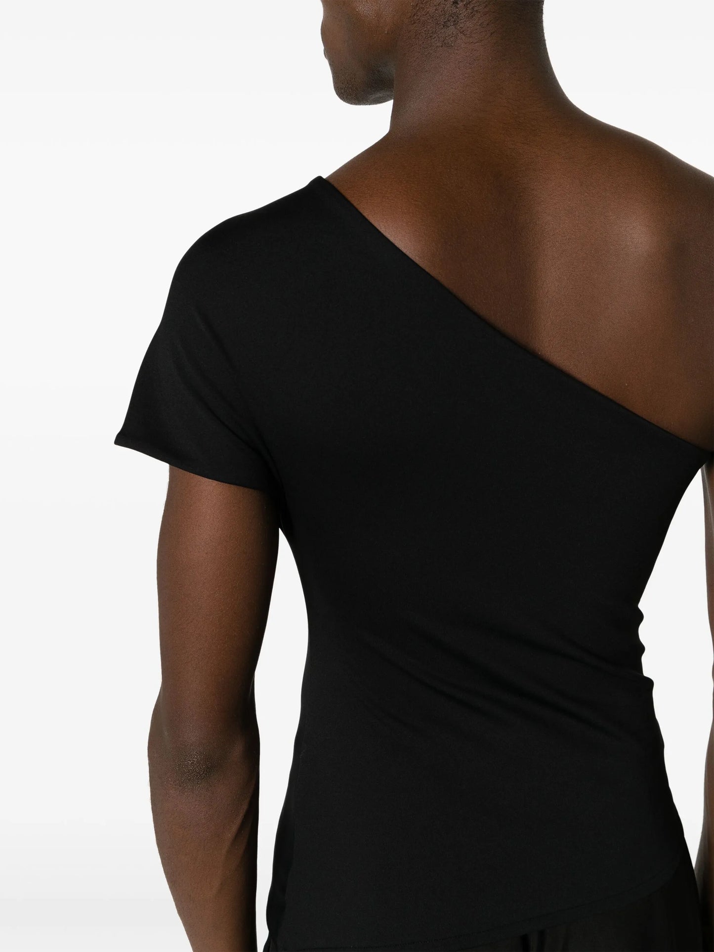 asymmetric-neck one-shoulder T-shirt