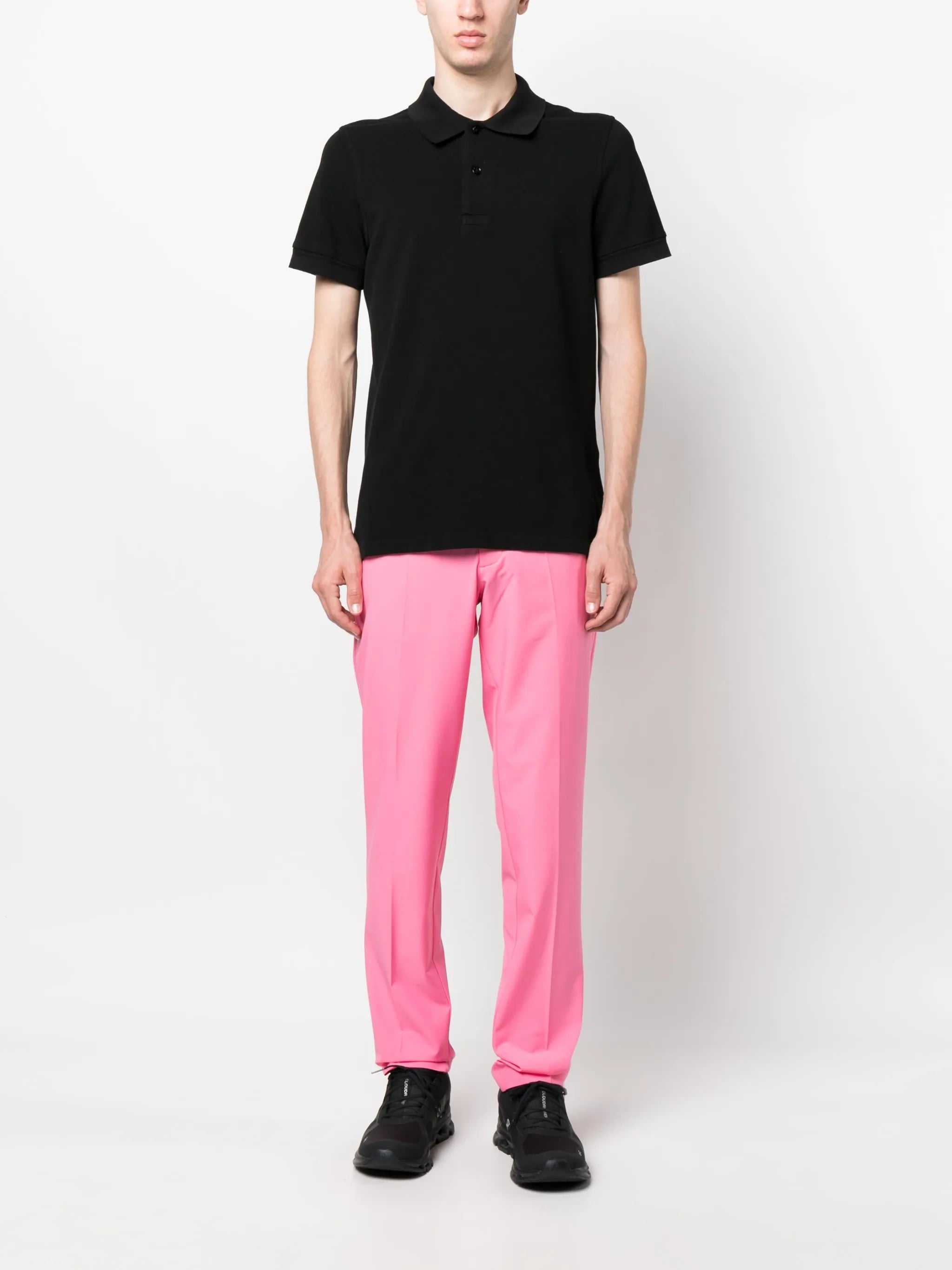 mid-rise straight-leg trousers
