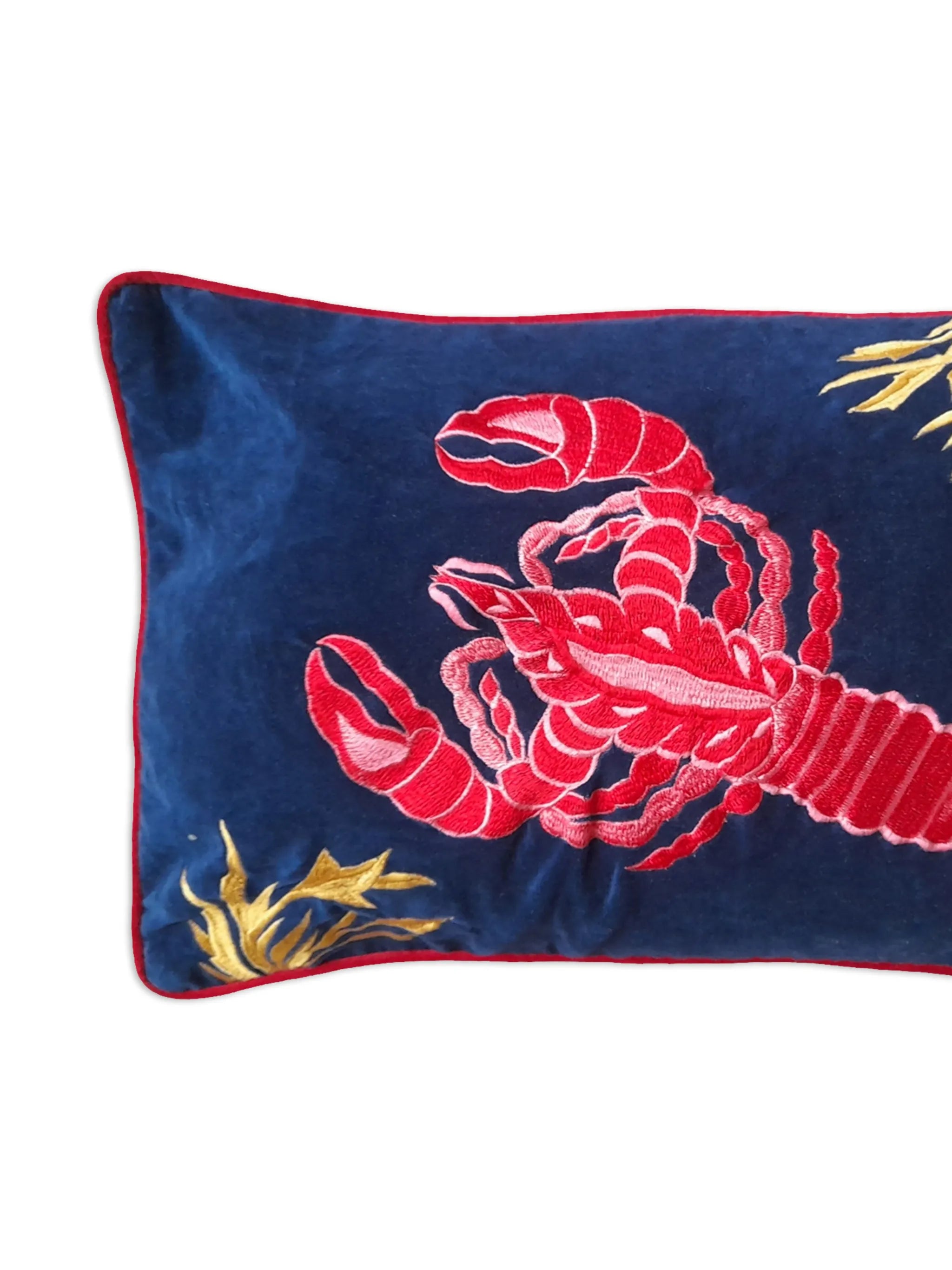 Rock Lobster embroidered cushion