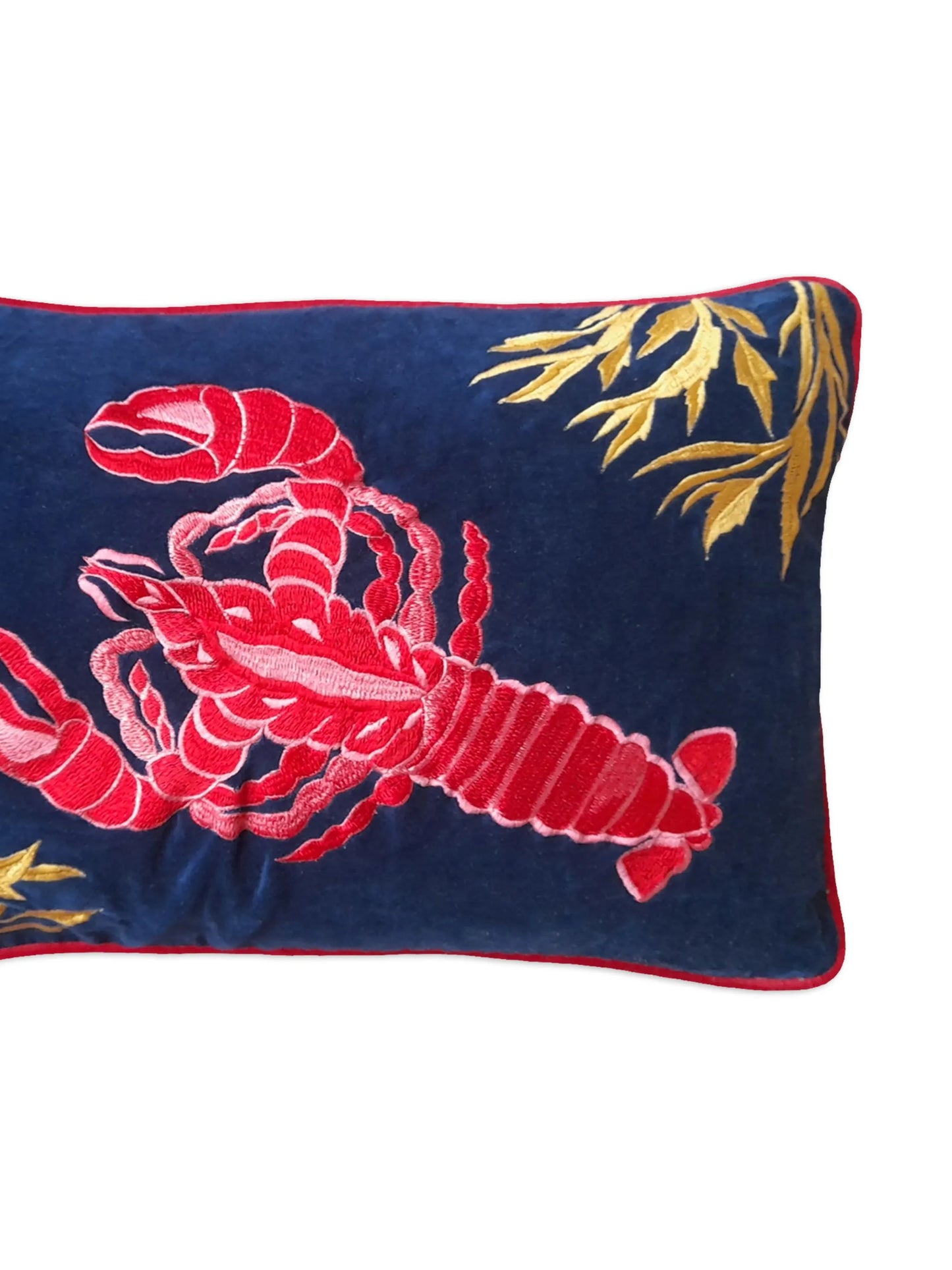 Rock Lobster embroidered cushion