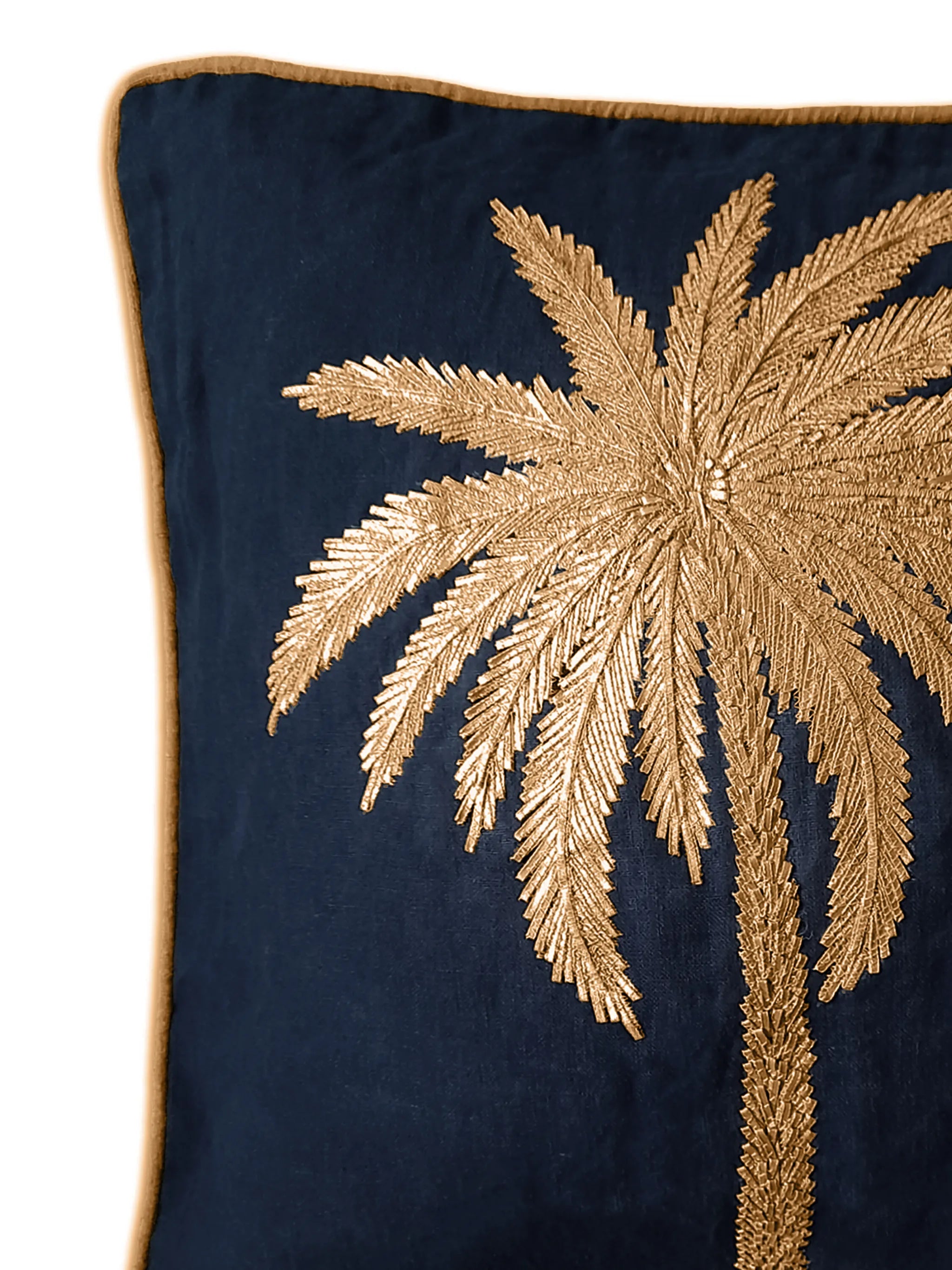 Palms embroidered cushion
