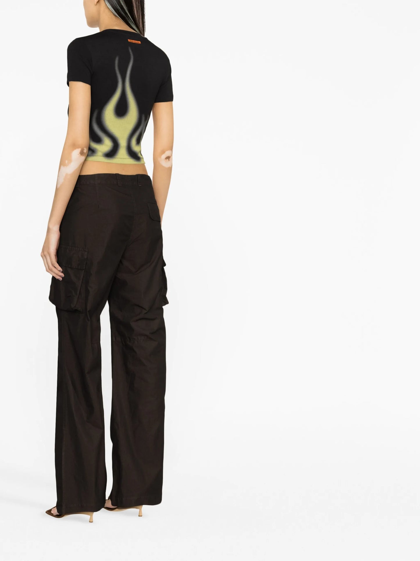 Peak straight-leg cargo trousers