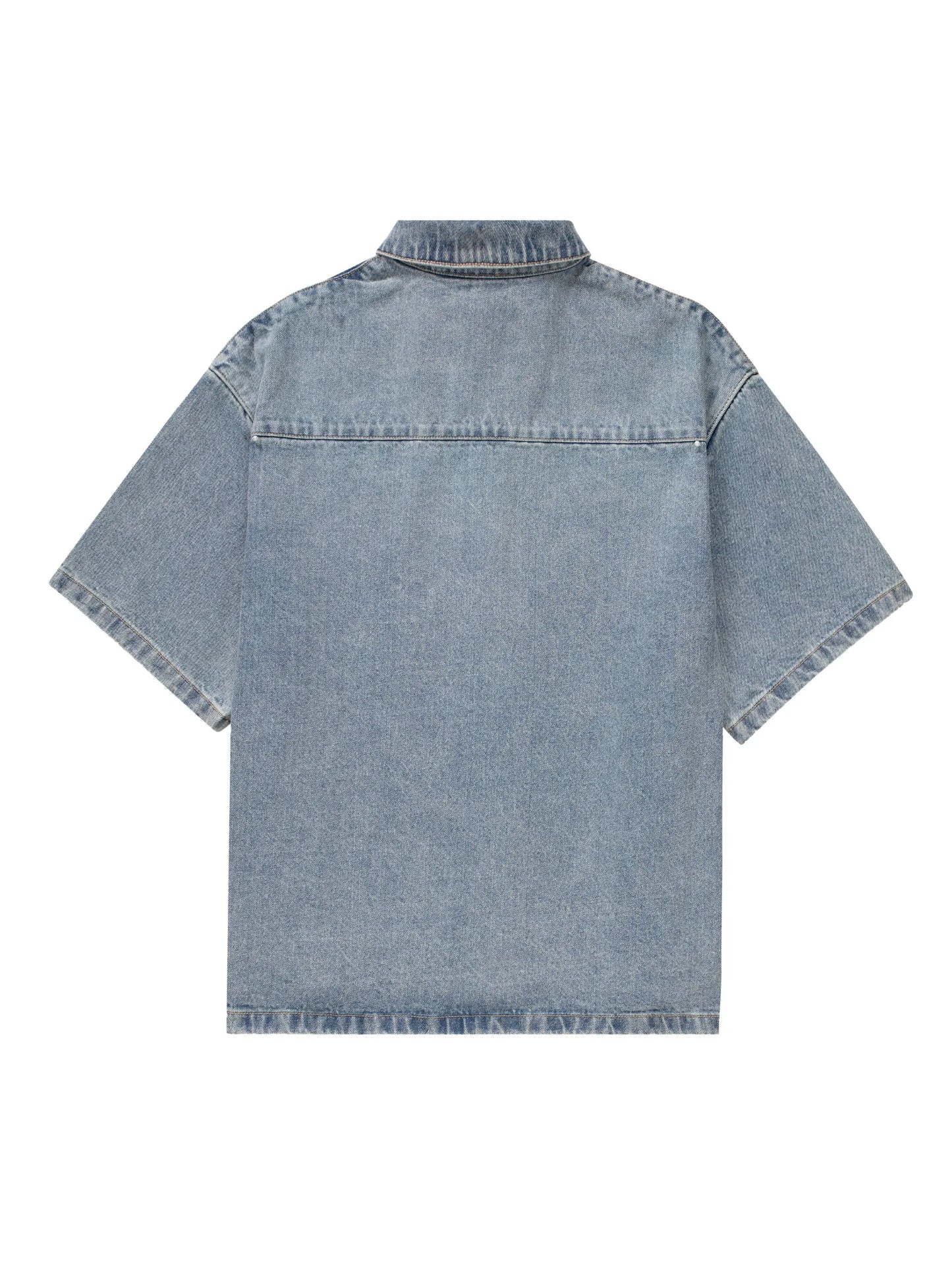short-sleeve denim shirt jacket