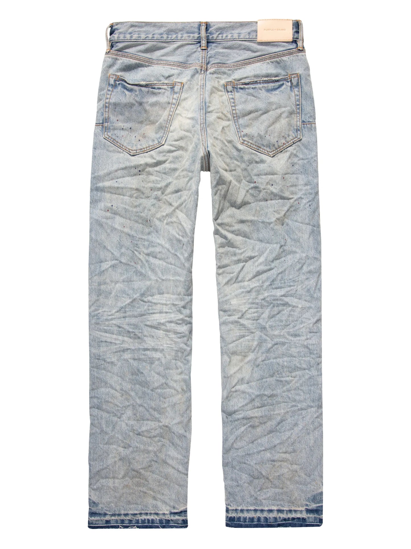 crinkled mid-rise straight-leg jeans