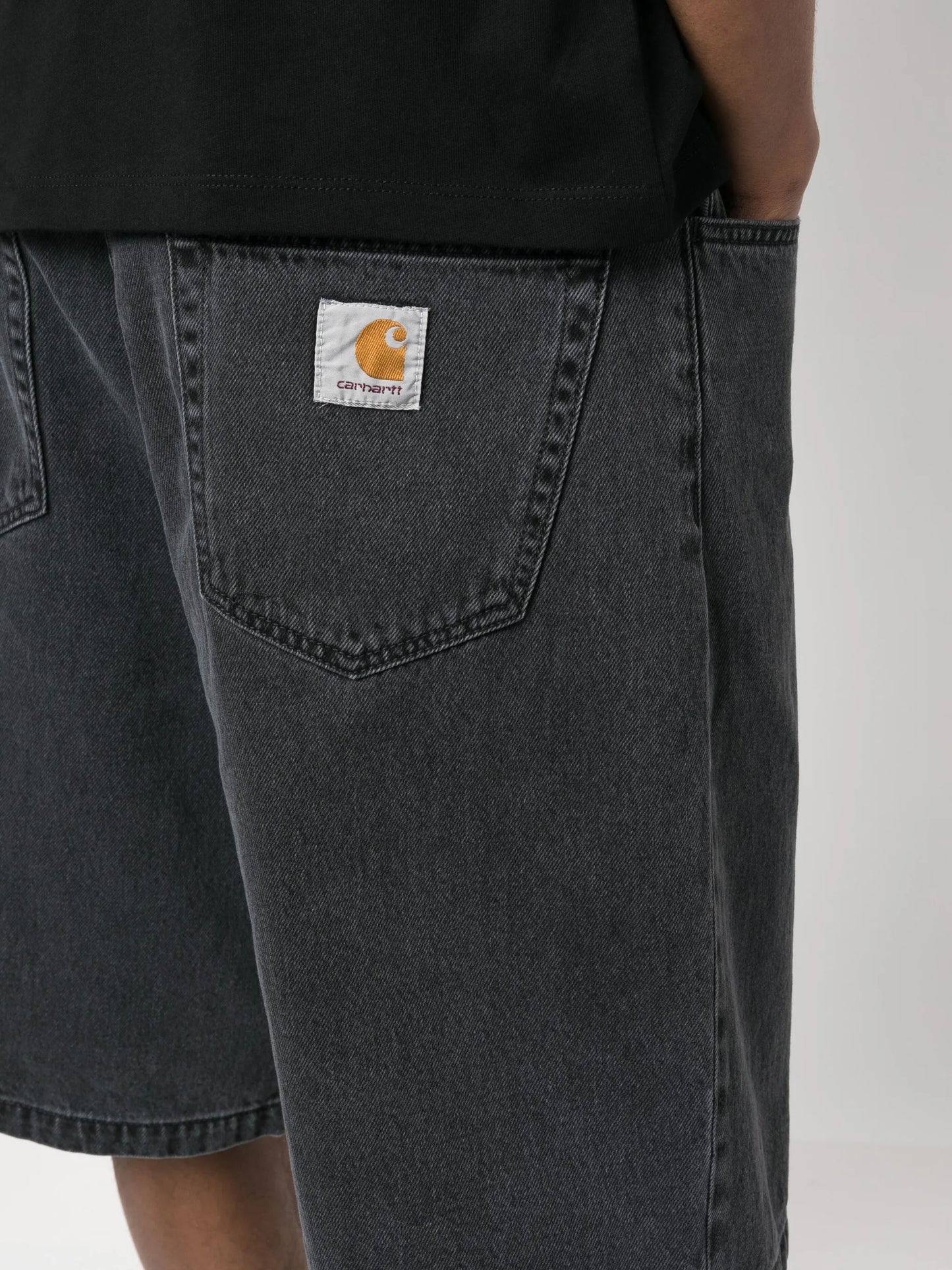 logo demin shorts
