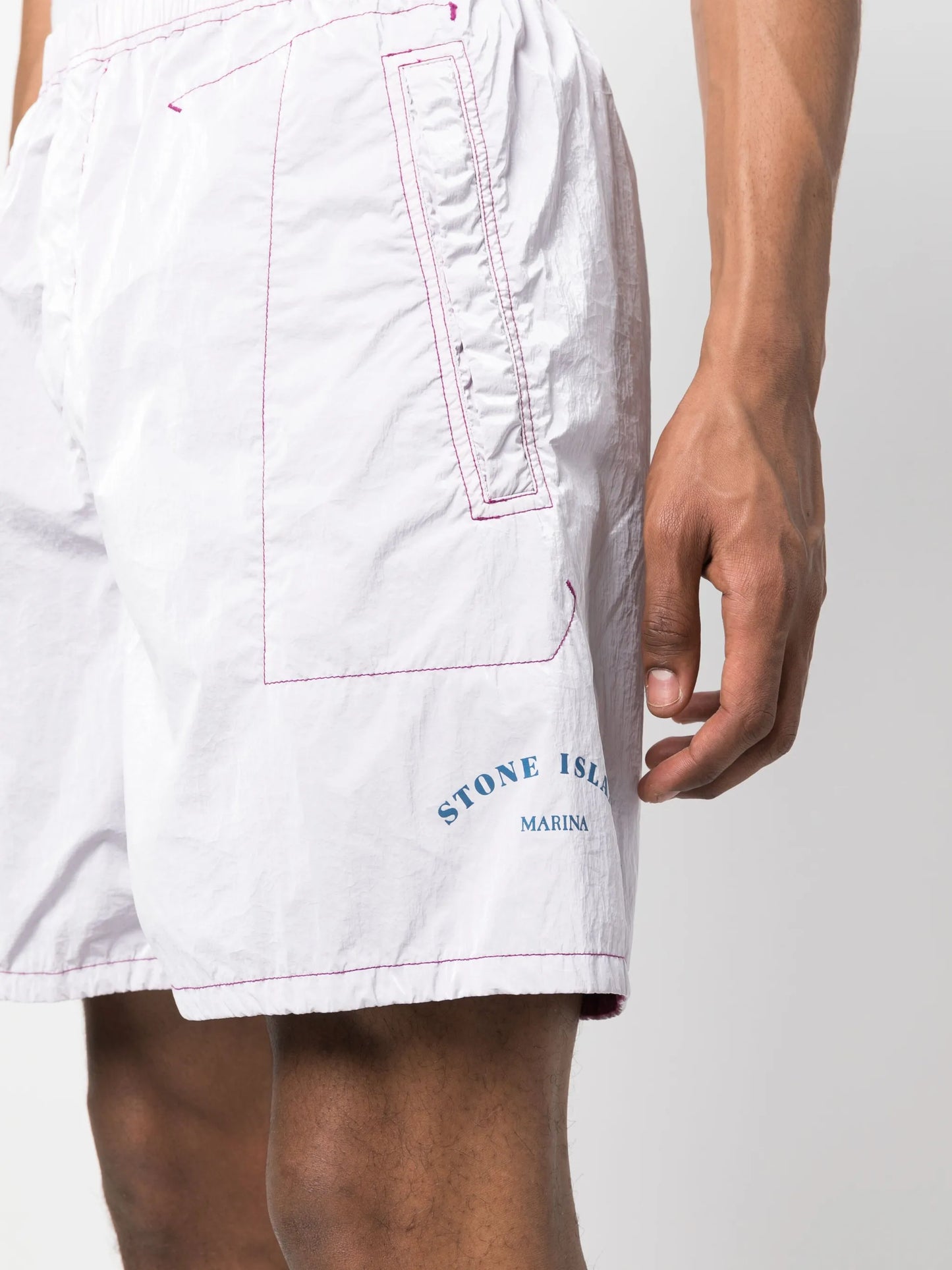 logo-print track shorts