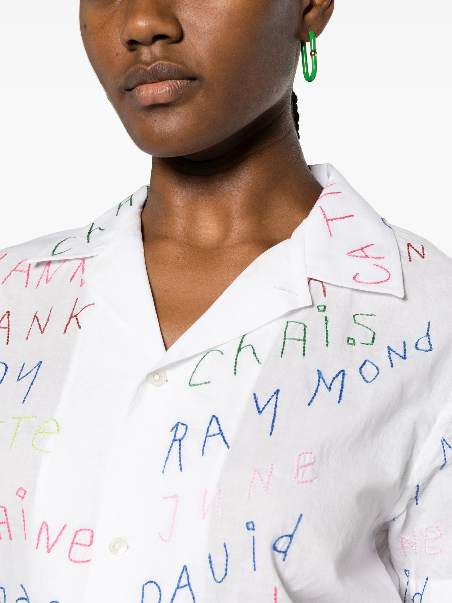 Familial Hall embroidered cotton shirt