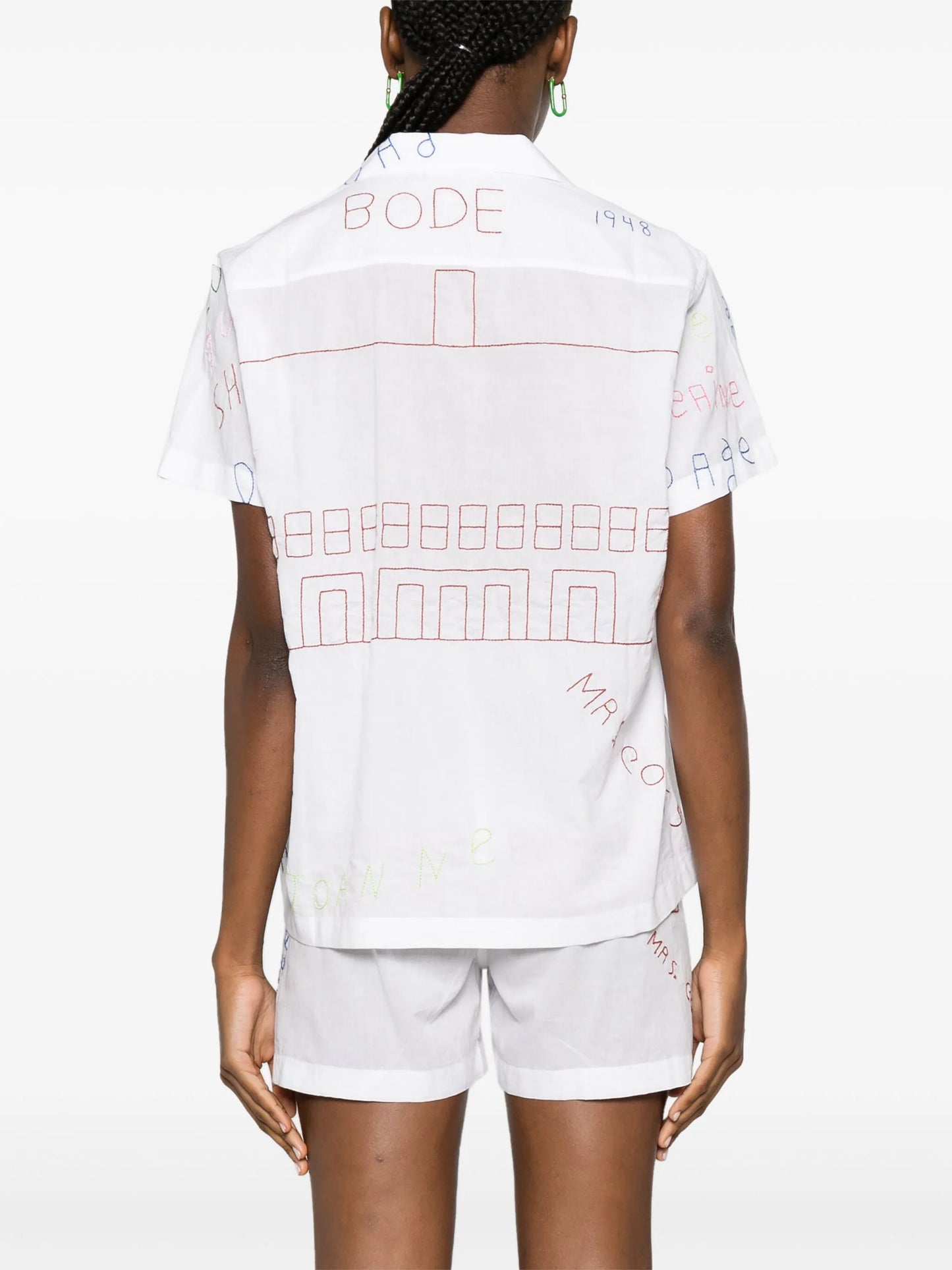 Familial Hall embroidered cotton shirt