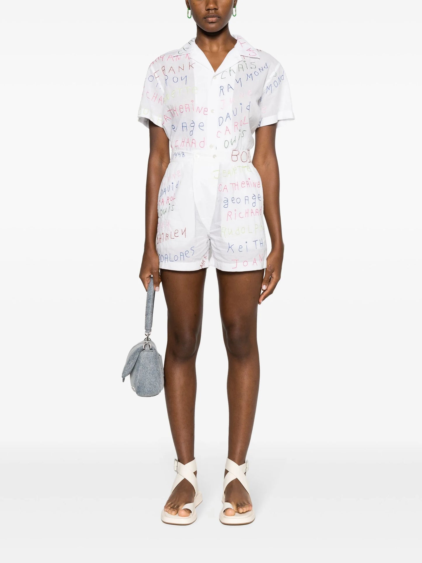 Familial Hall embroidered cotton shirt