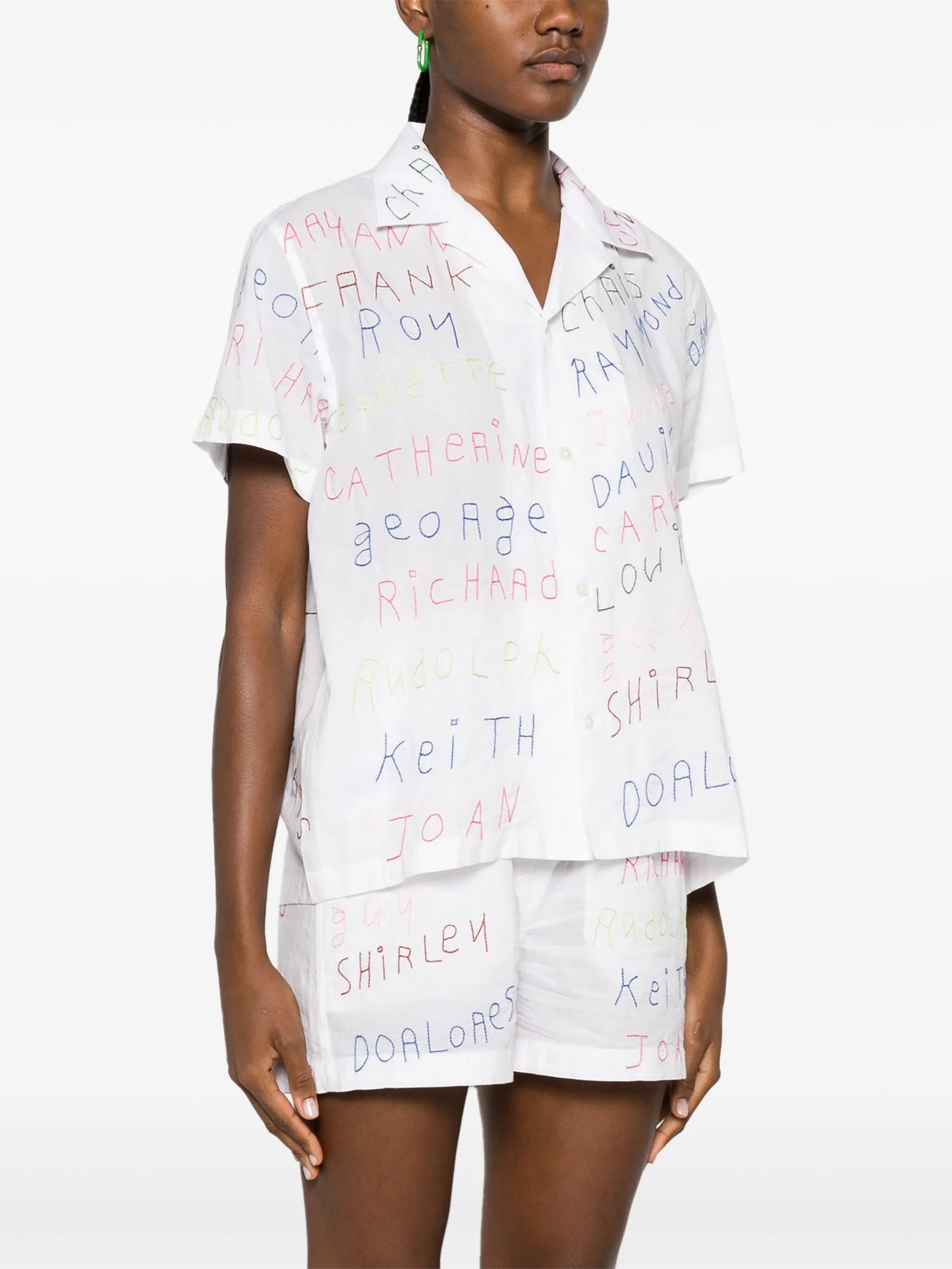 Familial Hall embroidered cotton shirt
