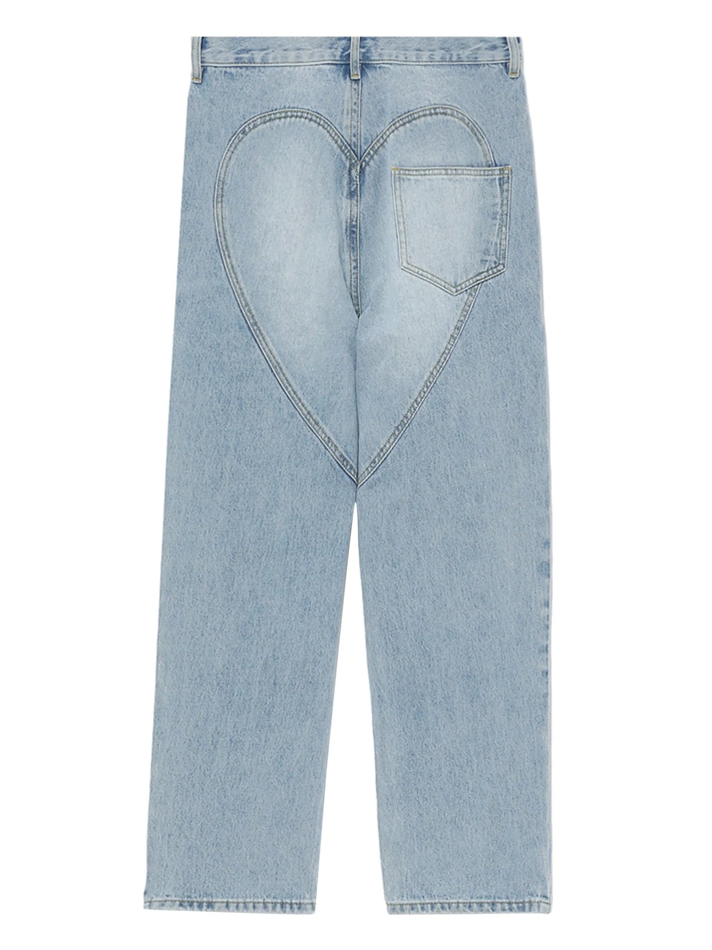 cut-out-detail straight-leg jeans