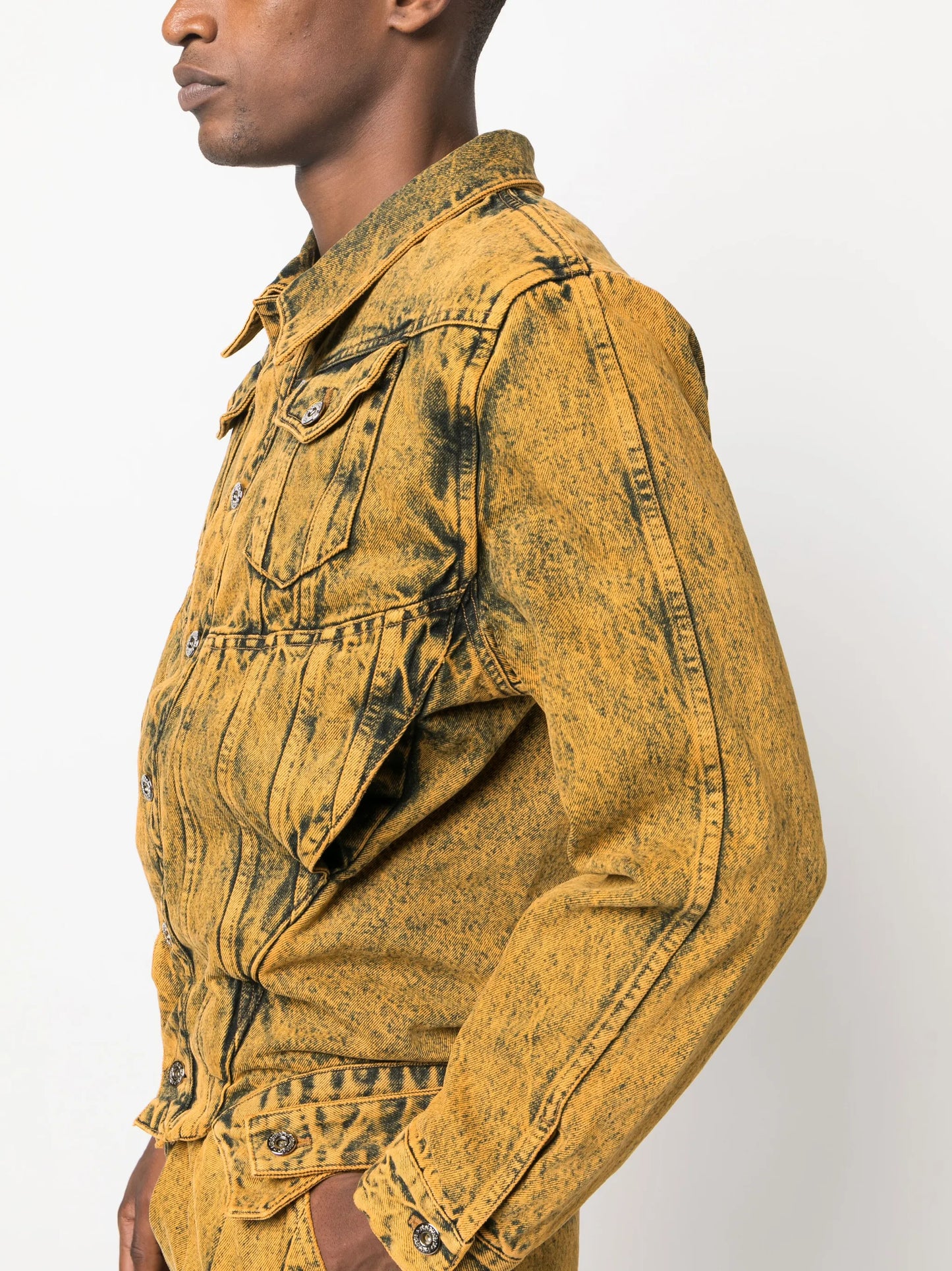 button-up corset denim jacket
