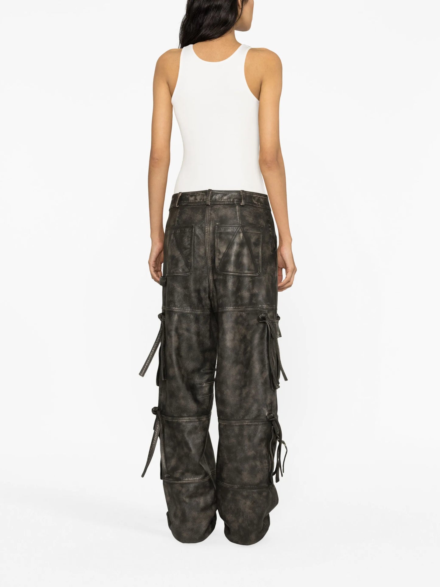 rhinestone-logo ribbed vest top