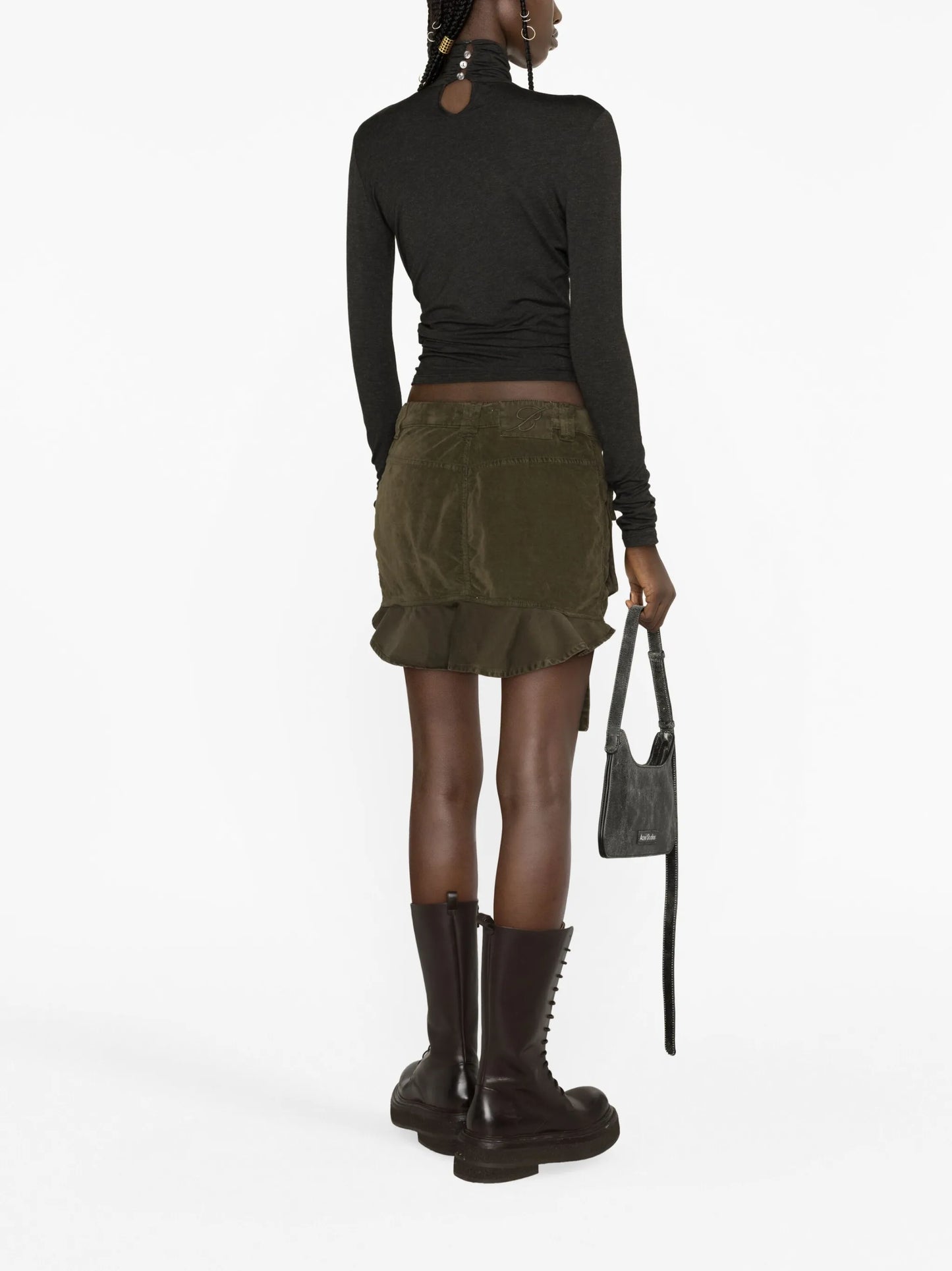 cotton-blend cargo miniskirt