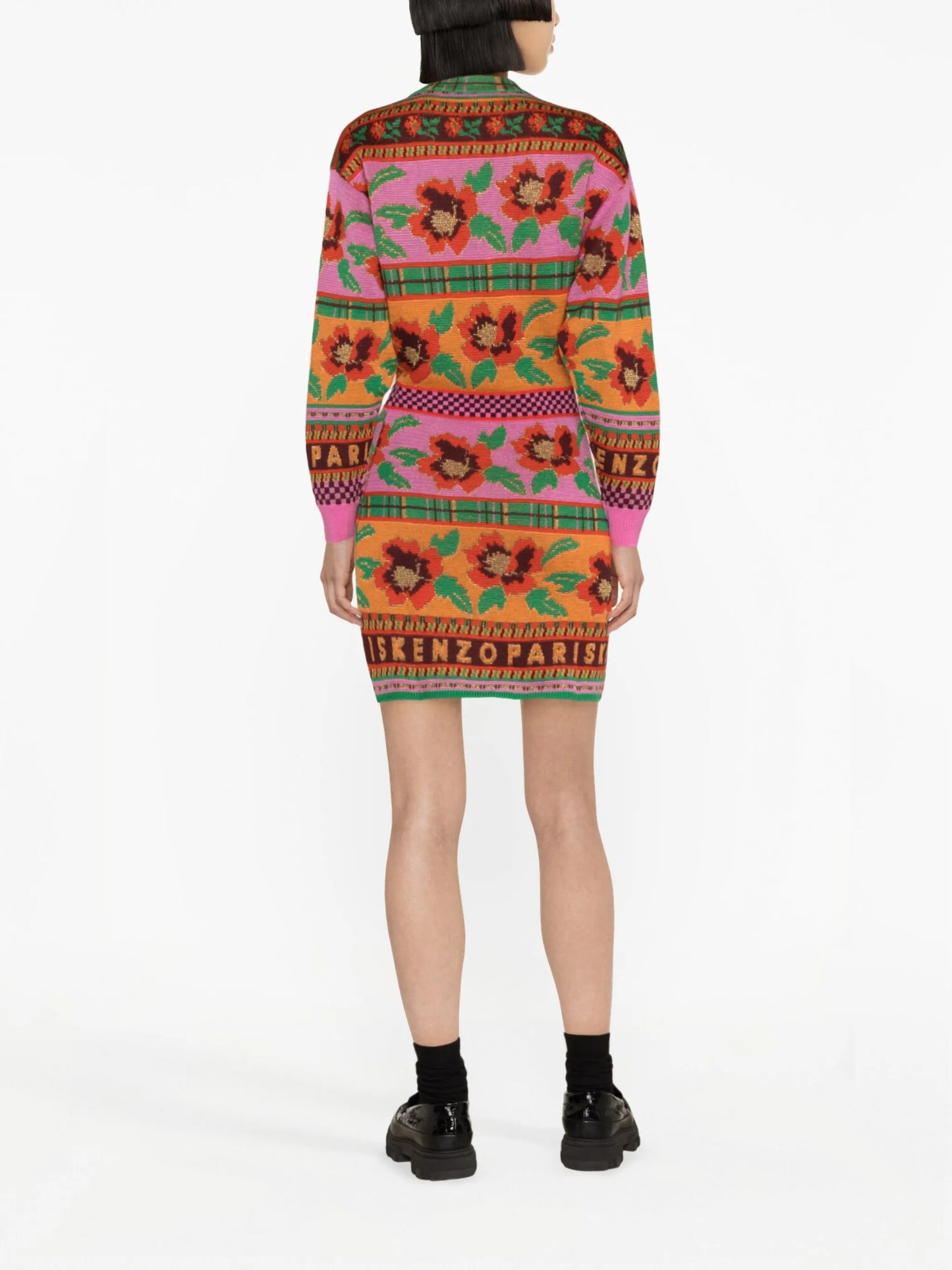 Fair Isle-intarsia knitted dress