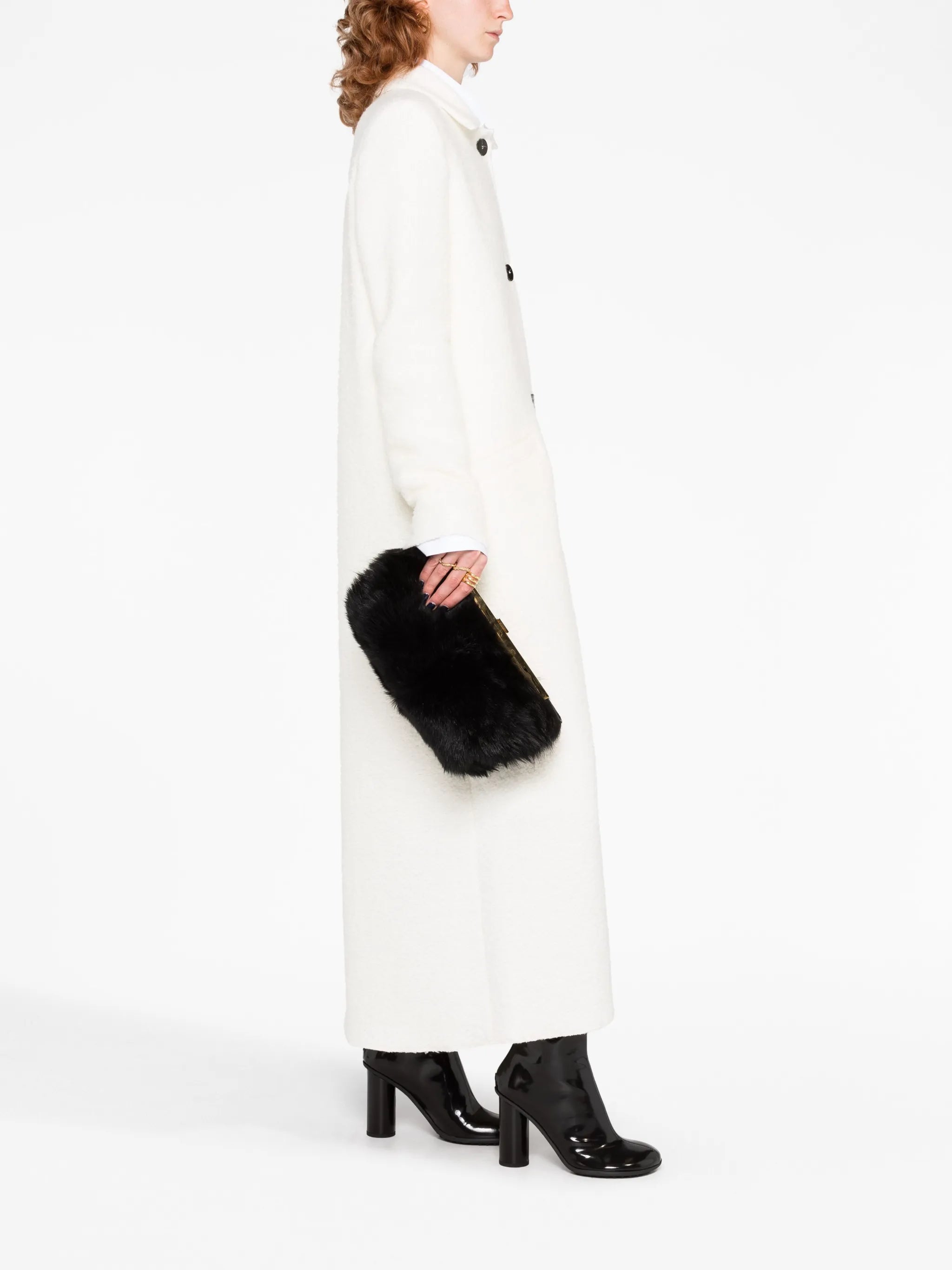 Aimee shearling clutch bag