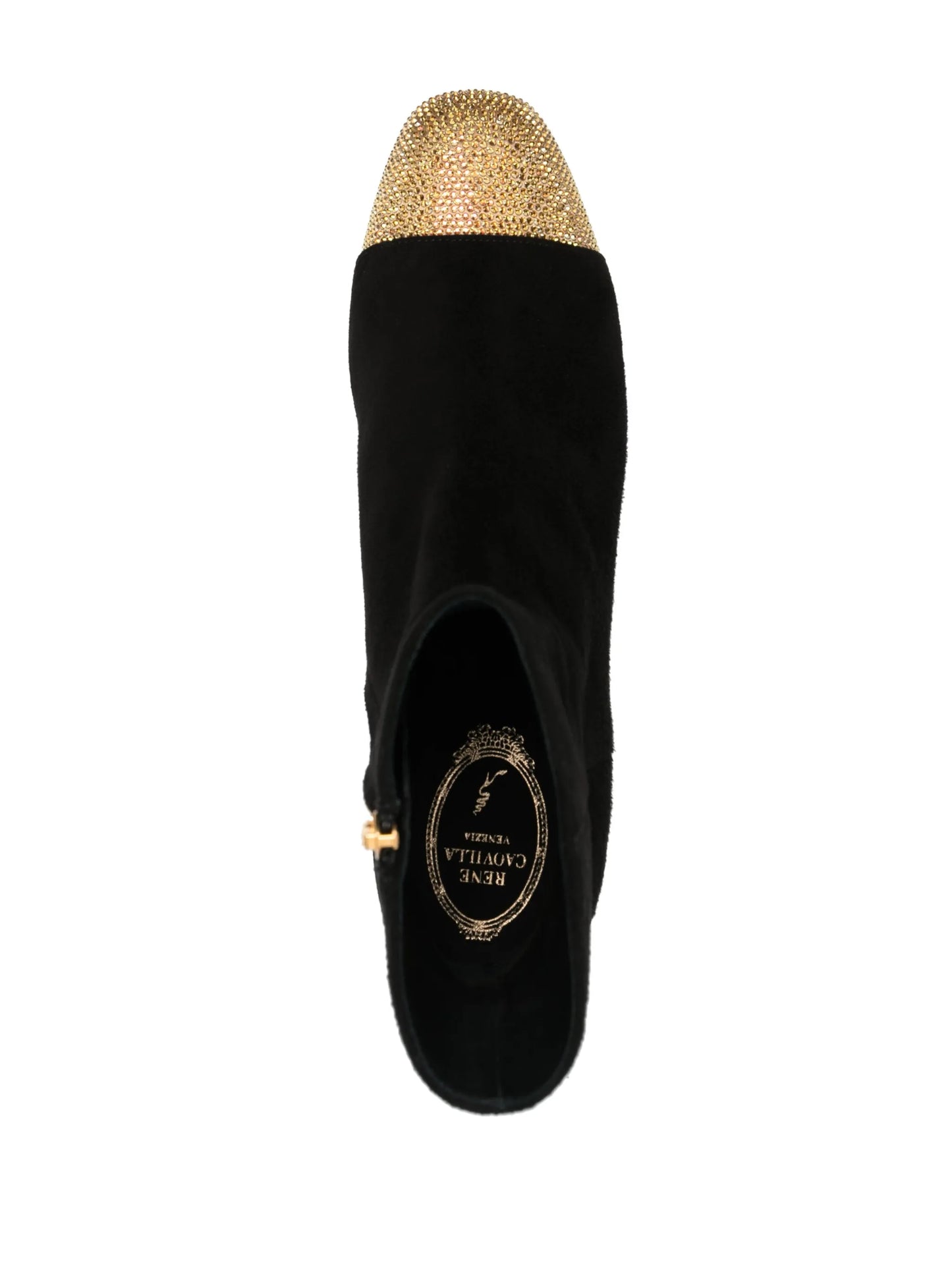 40mm rhinestone-embellished suede boots