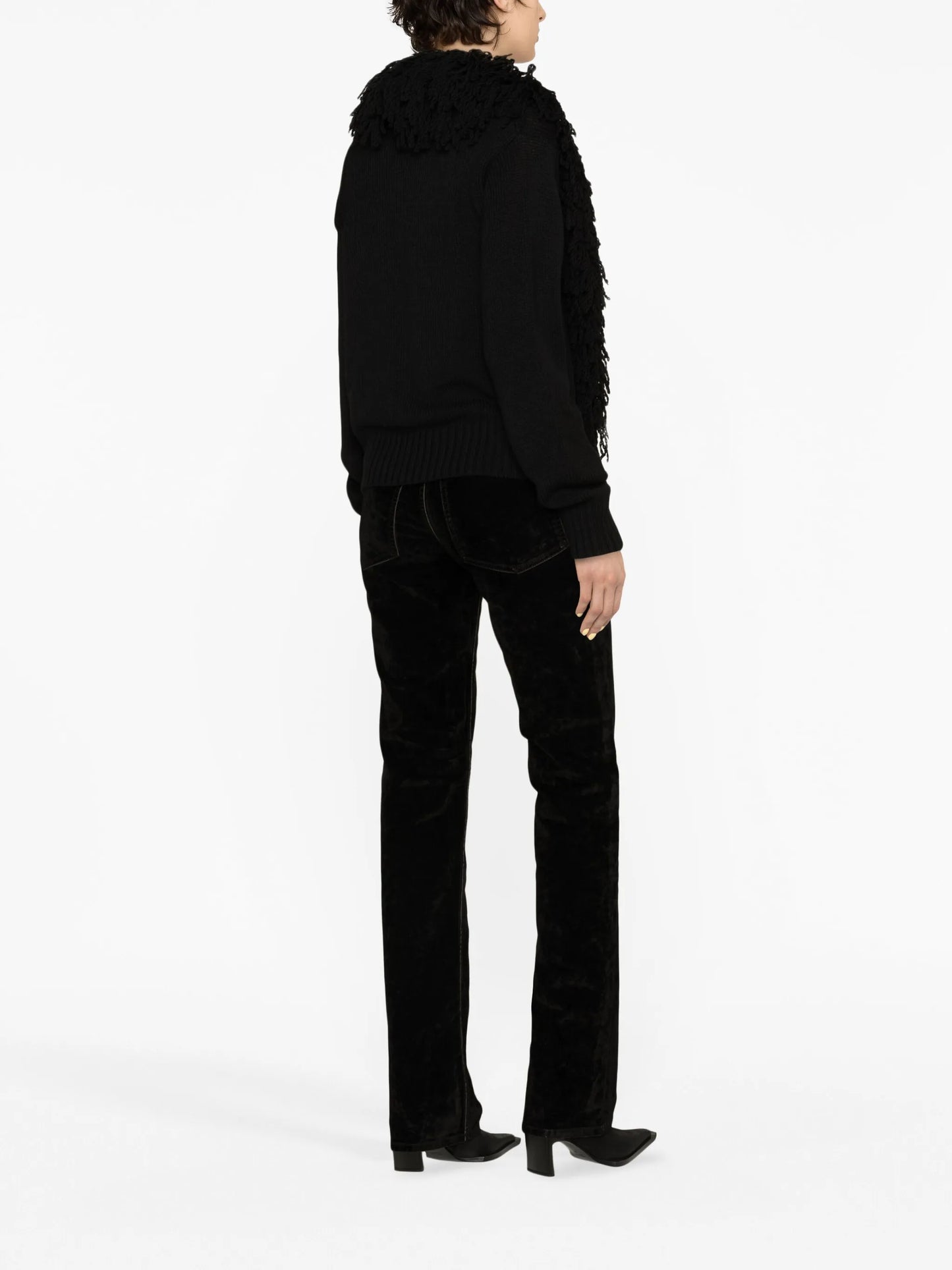 fringed wool cardigan